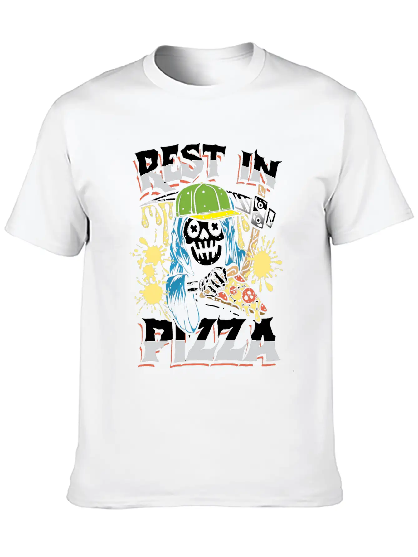 Rest In Pizza Breathable Graphic T-Shirt – Perfect For Casual Days