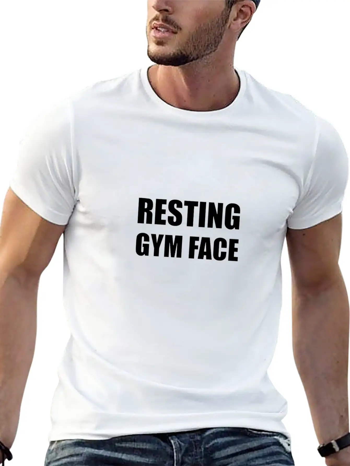 Resting Gym Face Funny Breathable Graphic T-Shirt – Perfect For Casual Days