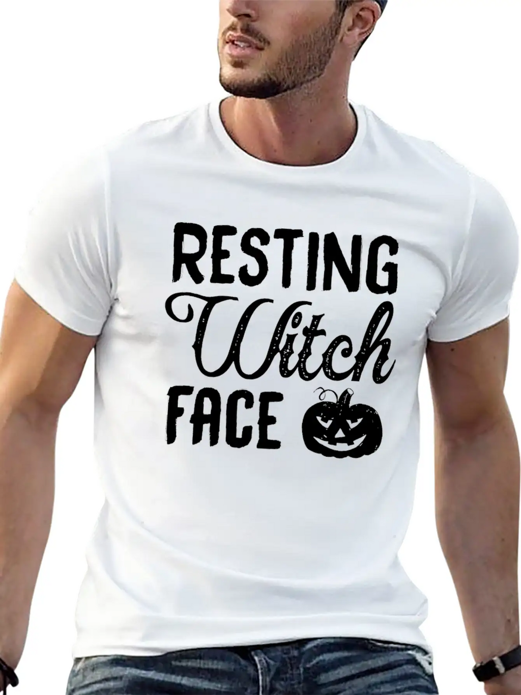 Resting Witch Face Breathable Soft Cotton T-Shirt – Timeless Casual Look