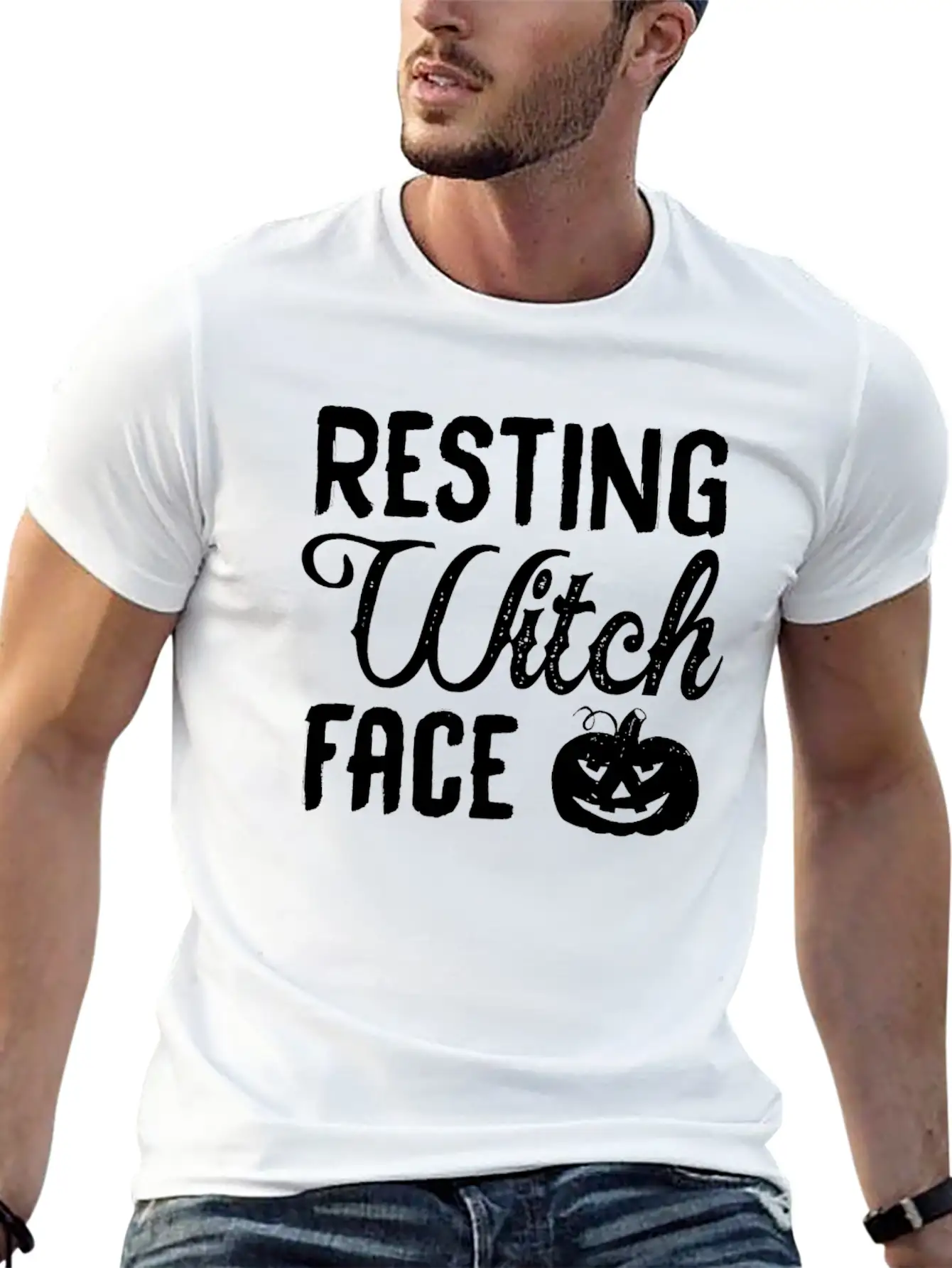 Resting Witch Face Breathable Soft Cotton T-Shirt – Timeless Casual Look