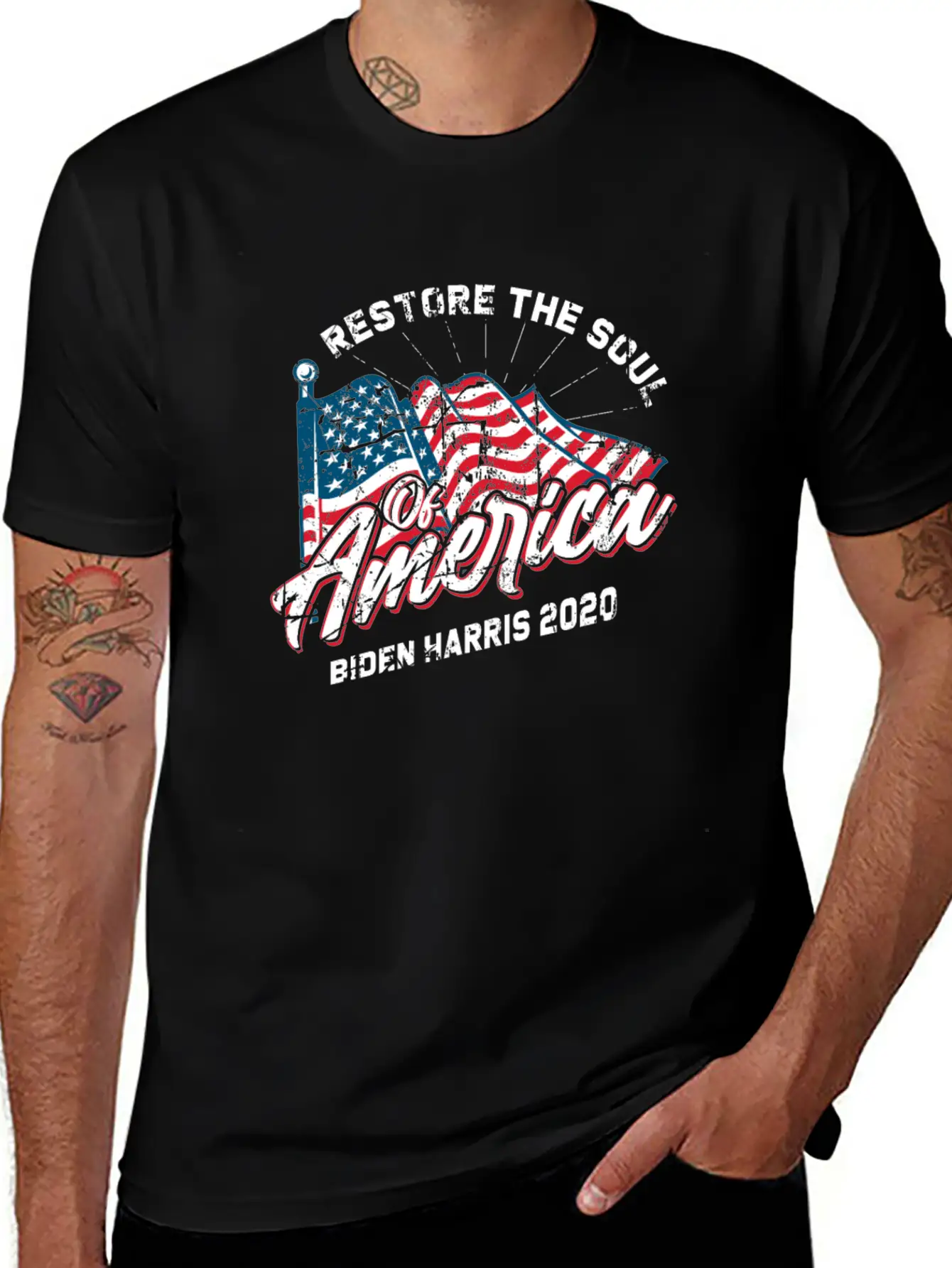 Restore The Soul Of America - Biden 2020 Basic Graphic T-Shirt – Daily Comfort In Soft Cotton