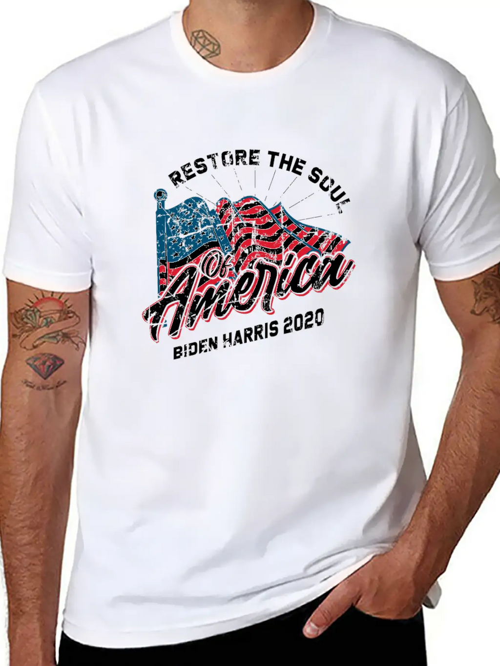 Restore The Soul Of America - Biden 2020 Basic Graphic T-Shirt – Daily Comfort In Soft Cotton