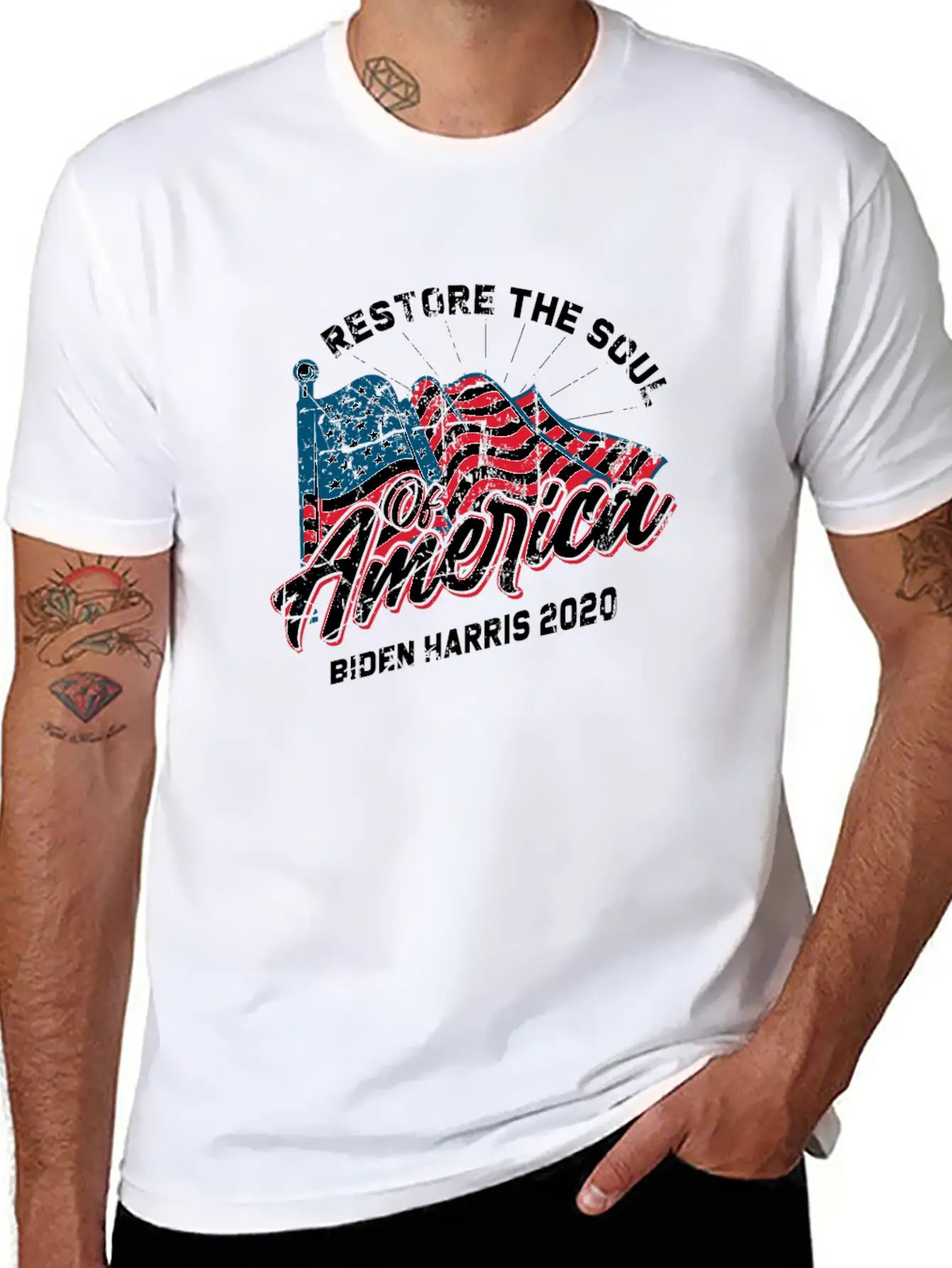 Restore The Soul Of America - Biden 2020 Basic Graphic T-Shirt – Daily Comfort In Soft Cotton