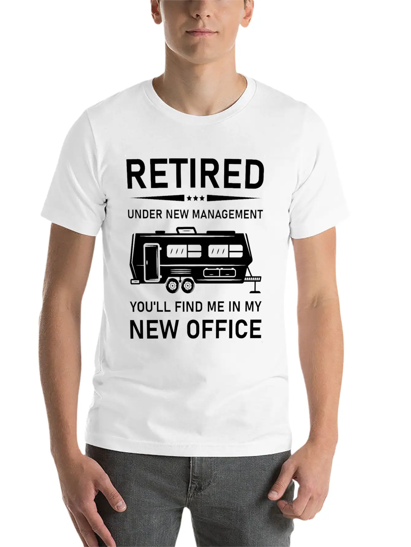 Retired Under New Management- Rv Camping Unisex Casual T-Shirt – Clean Design For Daily Comfort