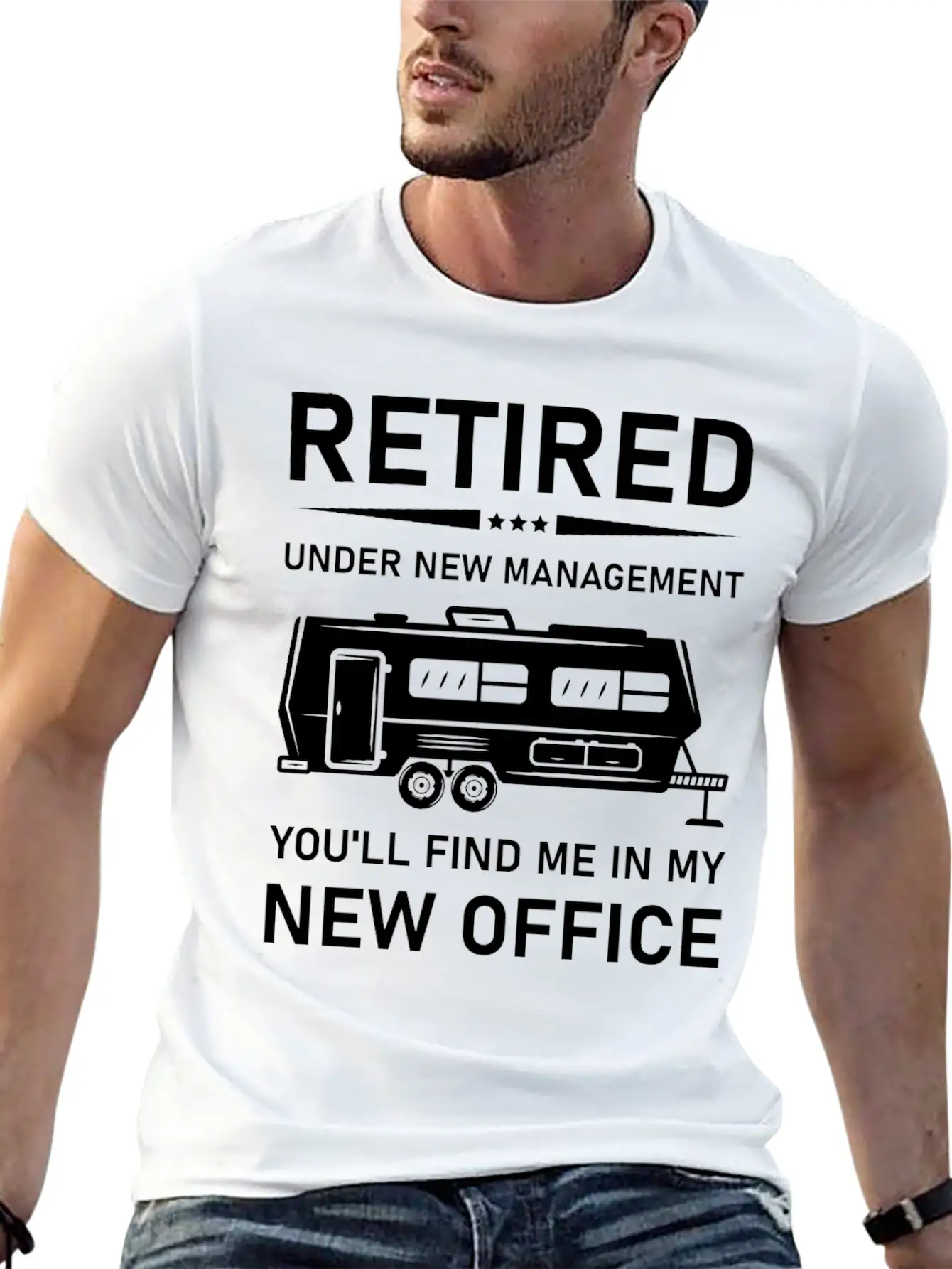Retired Under New Management- Rv Camping Unisex Casual T-Shirt – Clean Design For Daily Comfort