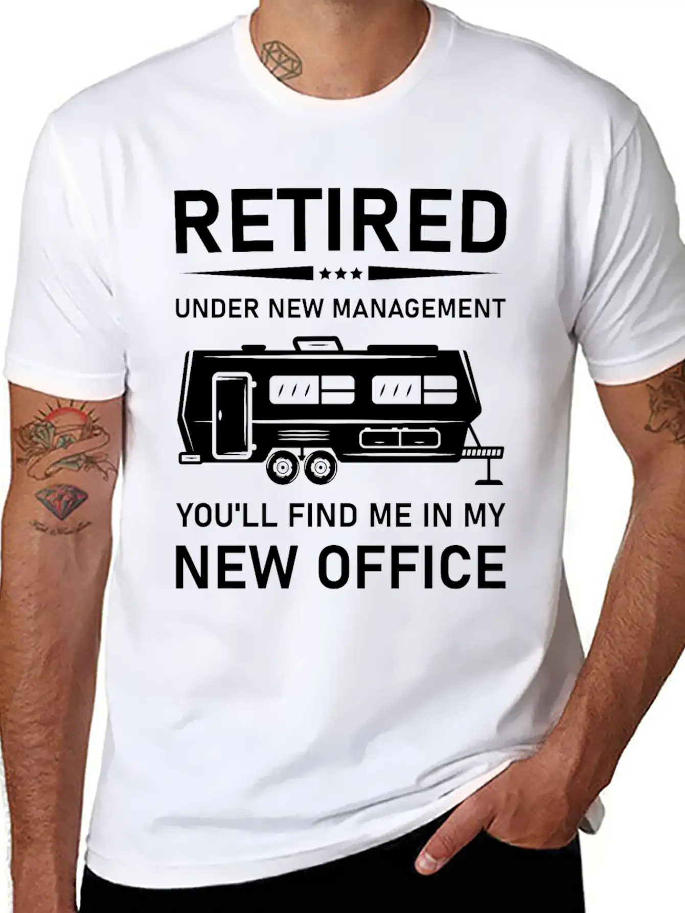 Retired Under New Management- Rv Camping Unisex Casual T-Shirt – Clean Design For Daily Comfort