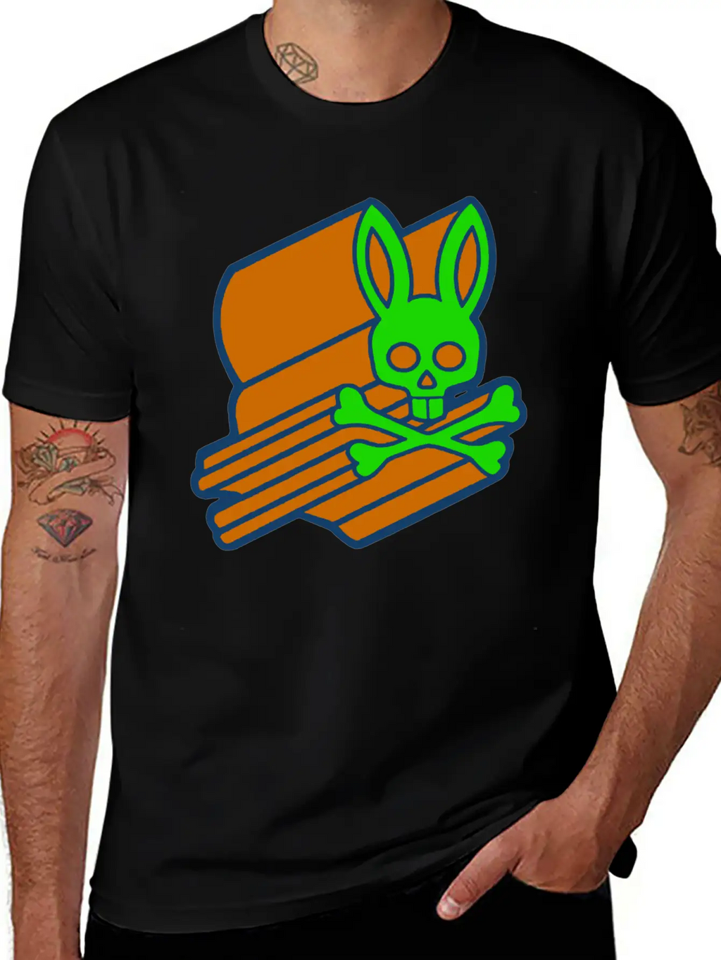 Retro 3D Psycho Bunny Basic Graphic T-Shirt – Daily Comfort In Soft Cotton