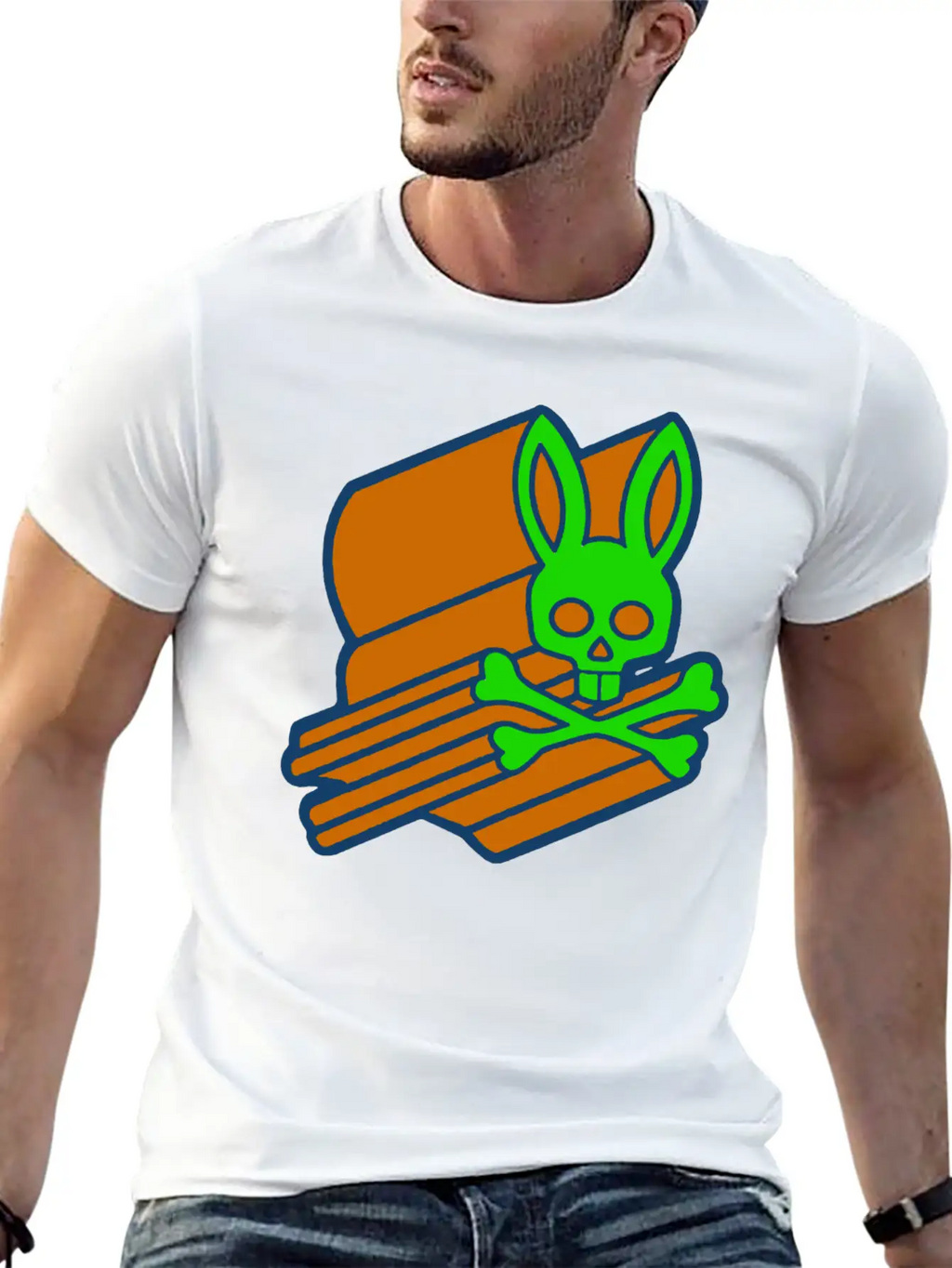 Retro 3D Psycho Bunny Basic Graphic T-Shirt – Daily Comfort In Soft Cotton