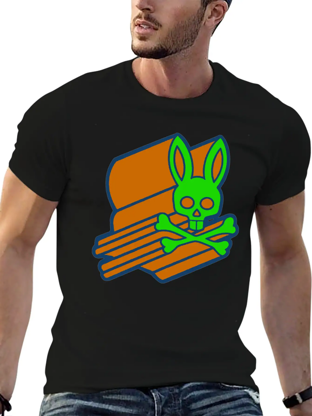Retro 3D Psycho Bunny Basic Graphic T-Shirt – Daily Comfort In Soft Cotton