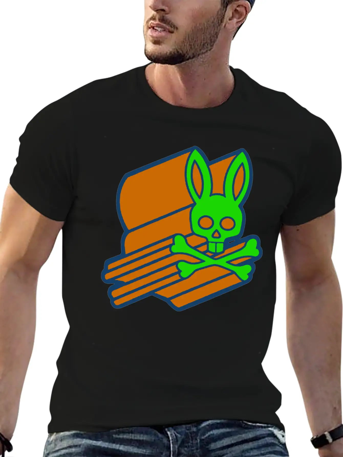 Retro 3D Psycho Bunny Basic Graphic T-Shirt – Daily Comfort In Soft Cotton