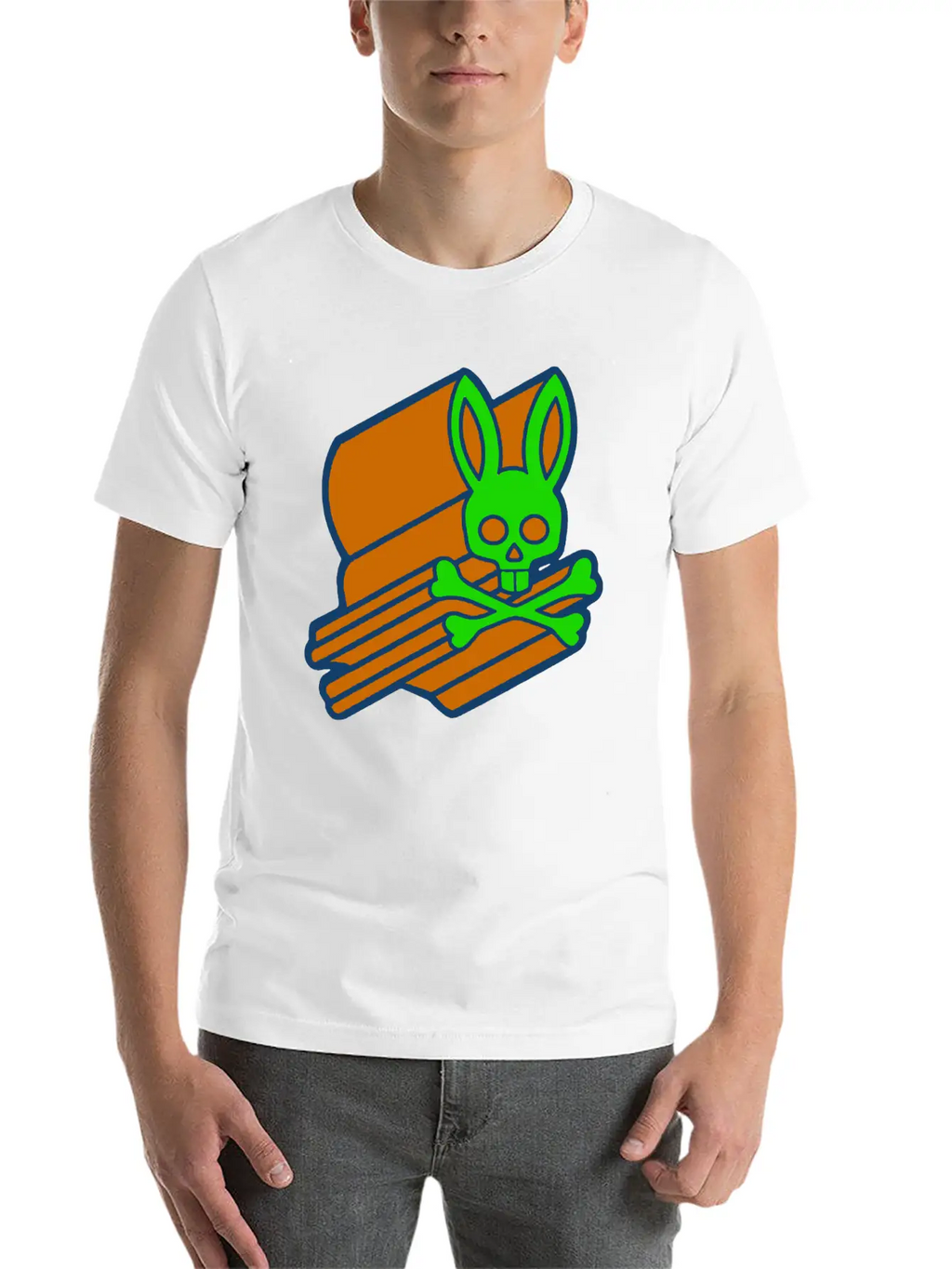 Retro 3D Psycho Bunny Basic Graphic T-Shirt – Daily Comfort In Soft Cotton