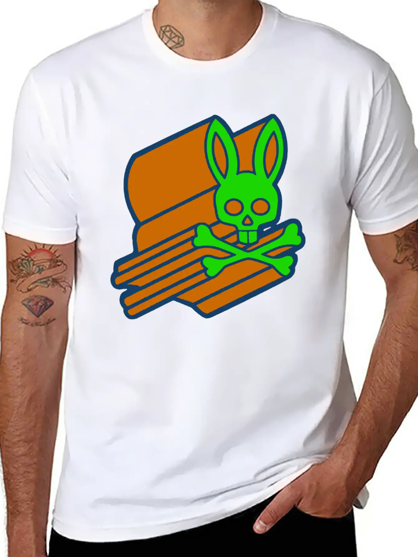 Retro 3D Psycho Bunny Basic Graphic T-Shirt – Daily Comfort In Soft Cotton