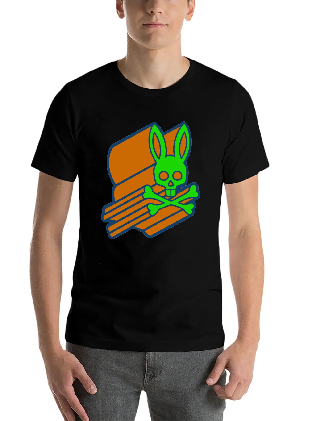 Retro 3D Psycho Bunny Basic Graphic T-Shirt – Daily Comfort In Soft Cotton