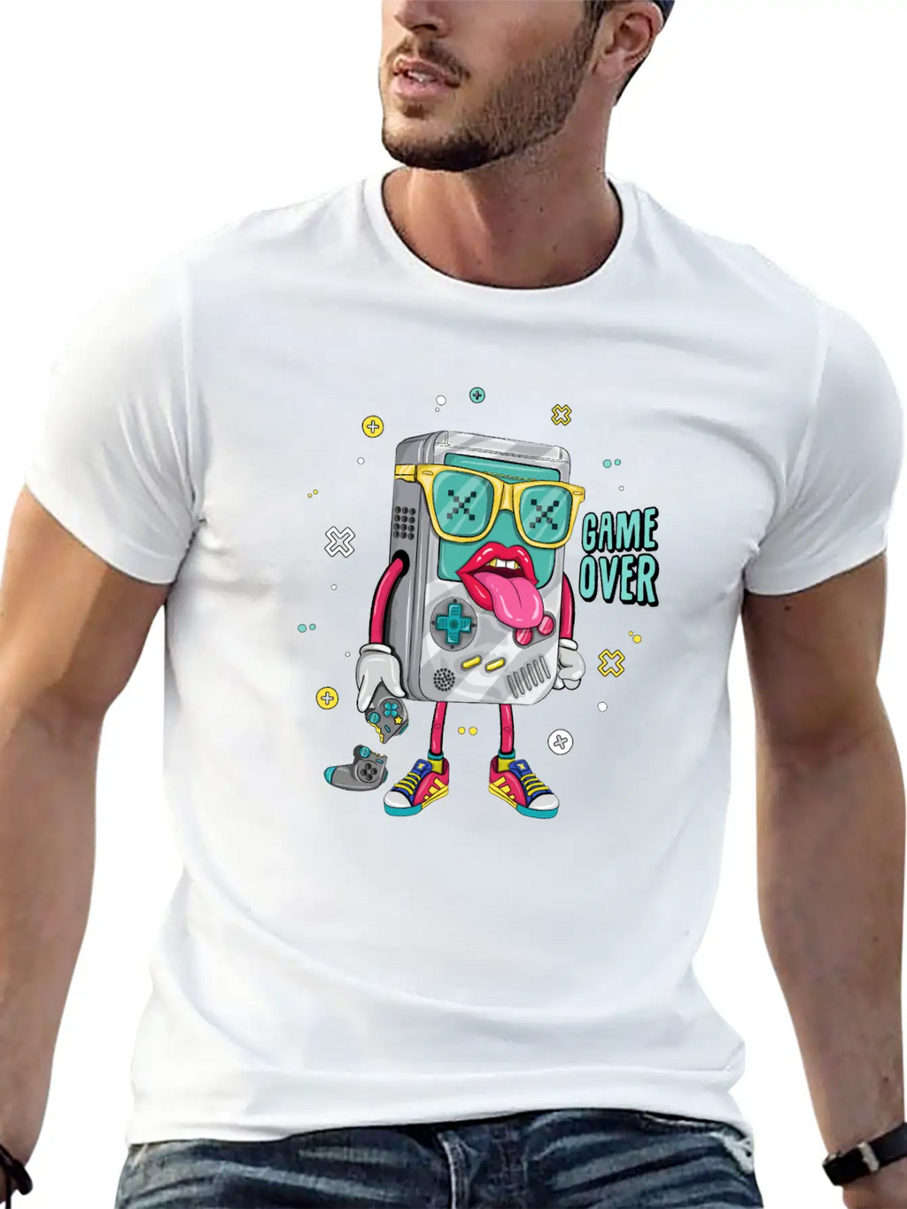 Retro Arcade Emulator Game , Game Over Modern Fit Casual T-Shirt – Clean And Versatile Design