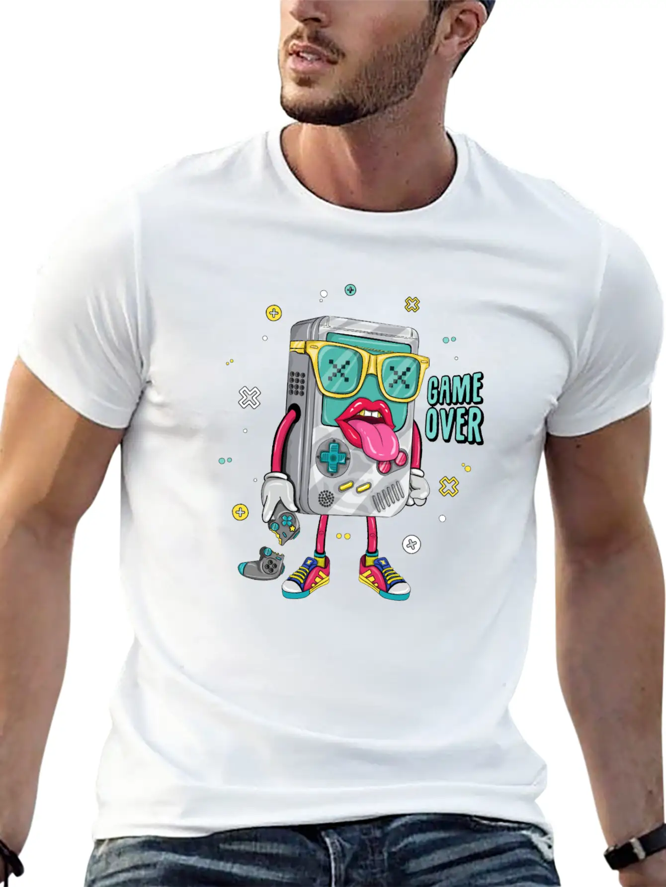 Retro Arcade Emulator Game , Game Over Modern Fit Casual T-Shirt – Clean And Versatile Design