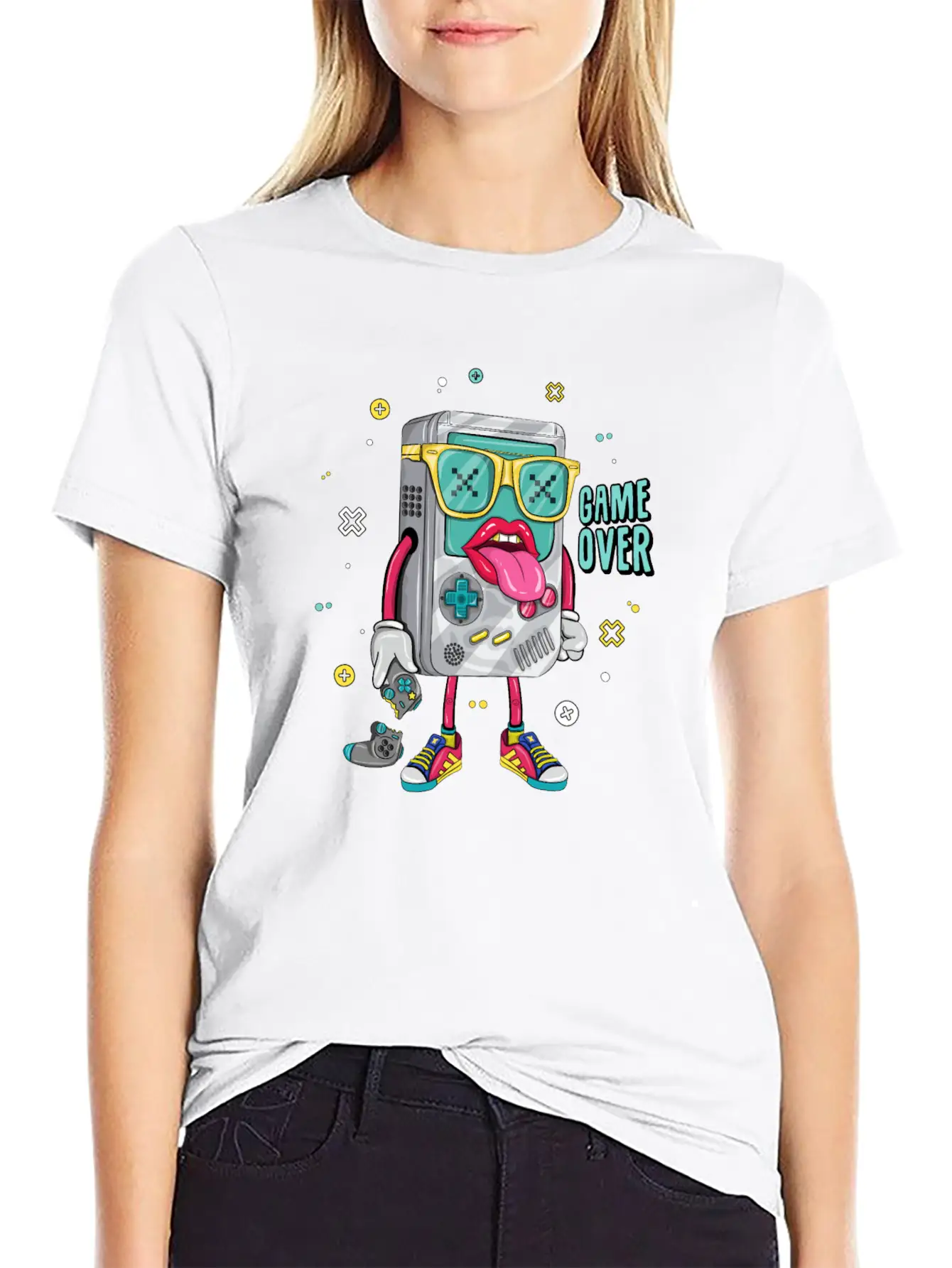 Retro Arcade Emulator Game , Game Over Modern Fit Casual T-Shirt – Clean And Versatile Design