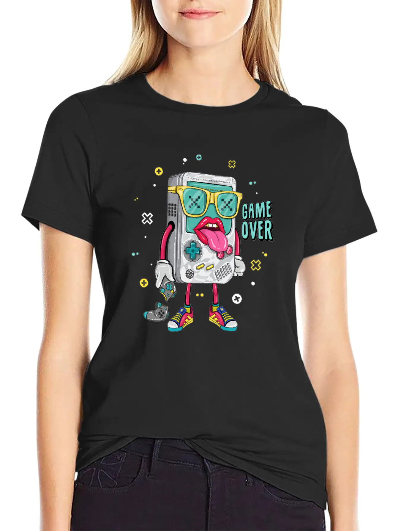 Retro Arcade Emulator Game , Game Over Modern Fit Casual T-Shirt – Clean And Versatile Design