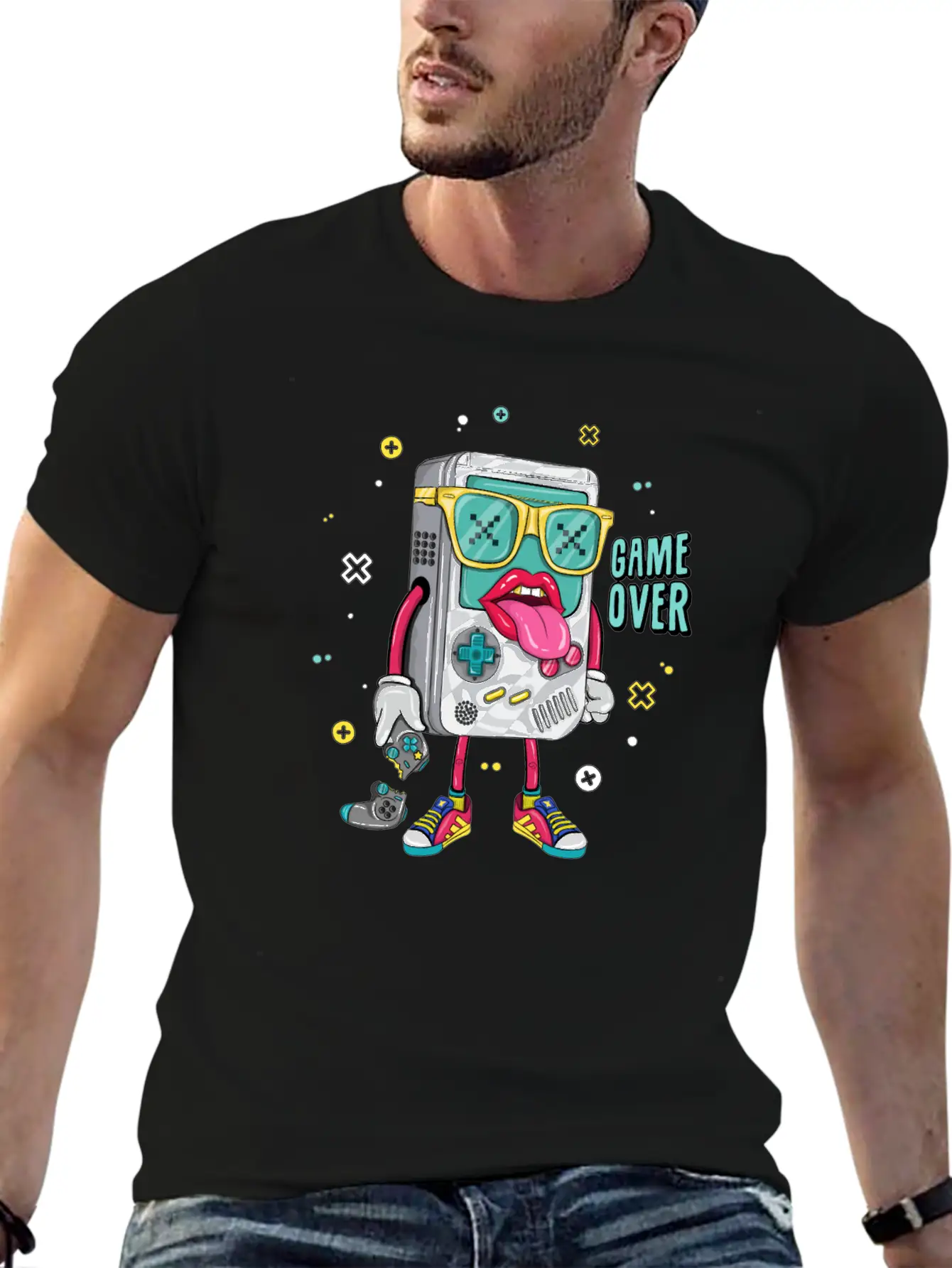 Retro Arcade Emulator Game , Game Over Modern Fit Casual T-Shirt – Clean And Versatile Design