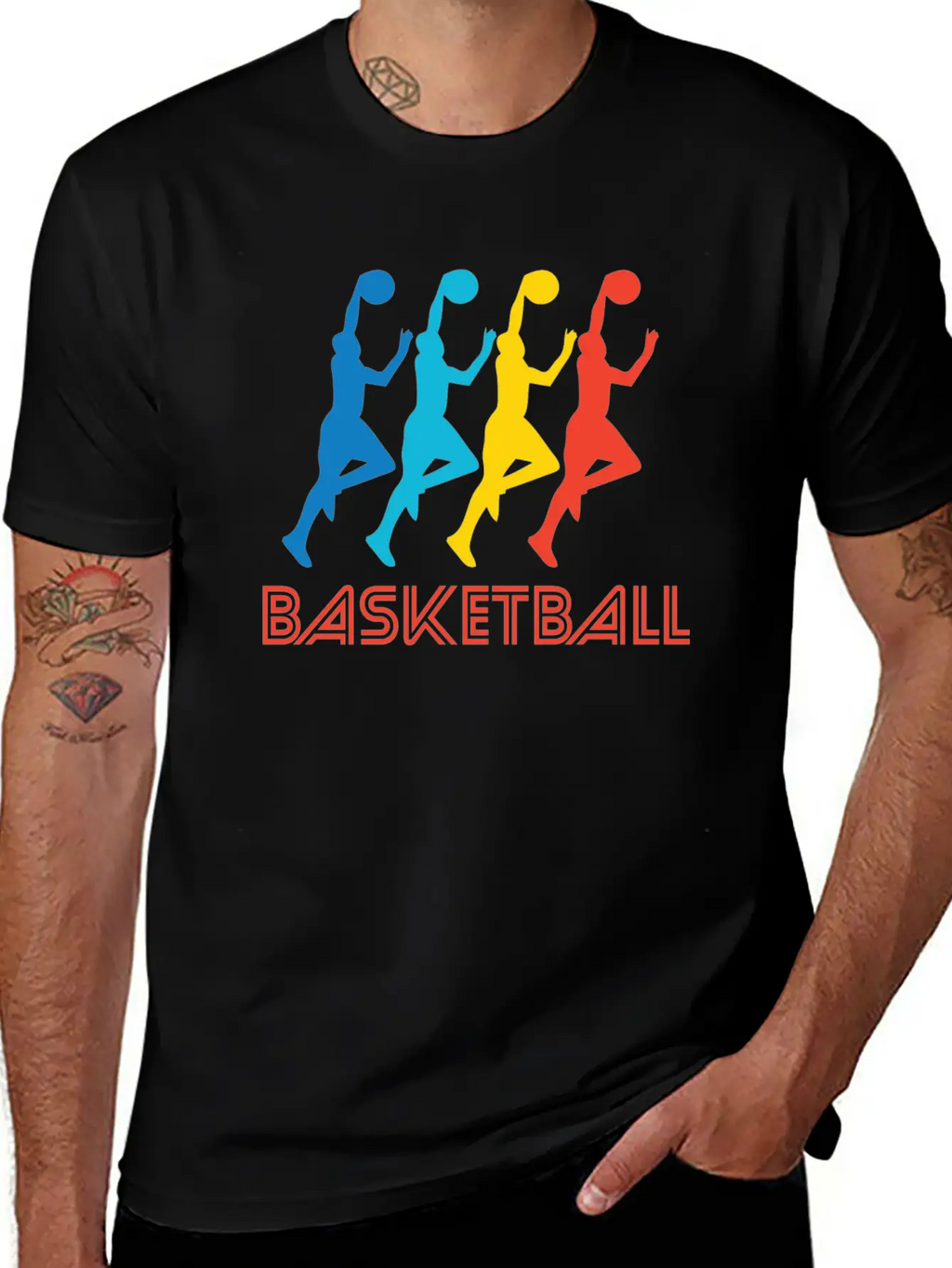 Retro Basketball Pop Art Breathable Soft Cotton T-Shirt – Timeless Casual Look