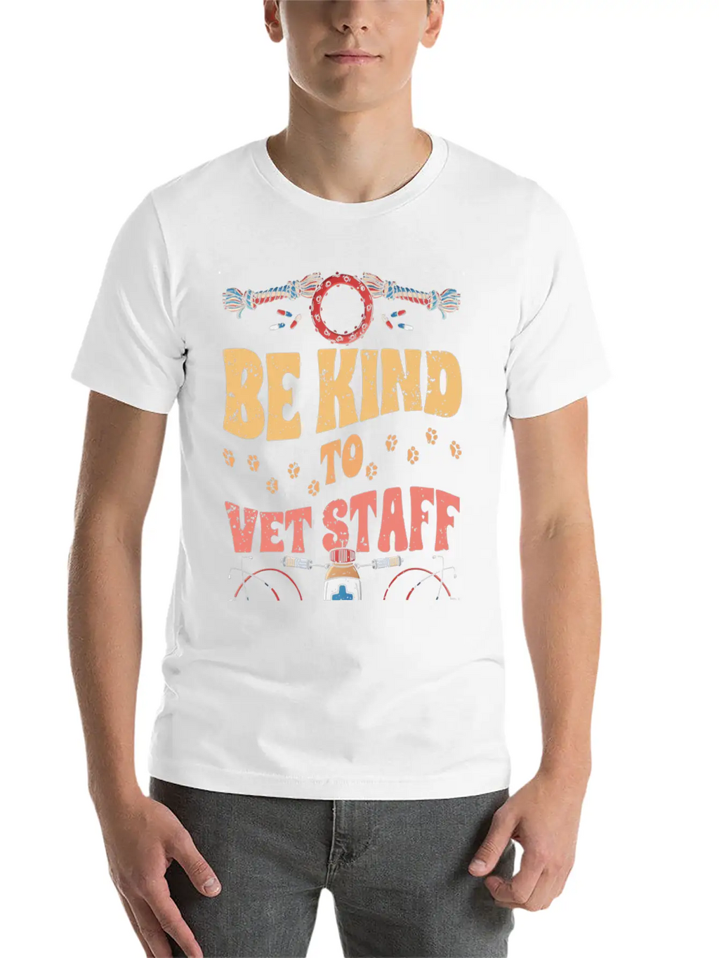 Retro Be Kind To Vet Staff Veterinary Medicine Unisex Casual T-Shirt – Clean Design For Daily Comfort
