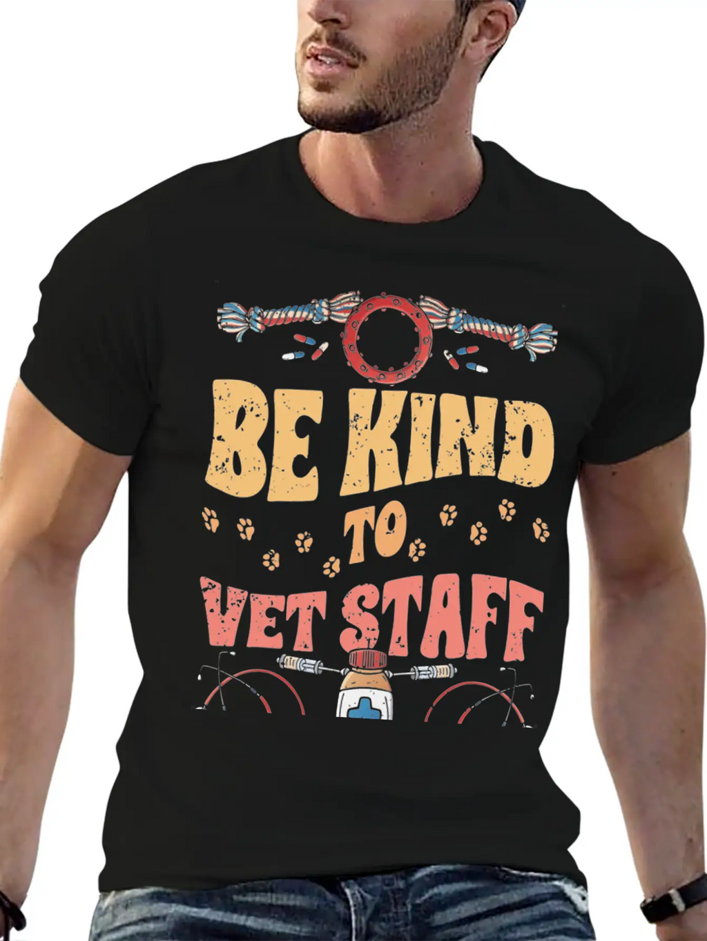 Retro Be Kind To Vet Staff Veterinary Medicine Unisex Casual T-Shirt – Clean Design For Daily Comfort
