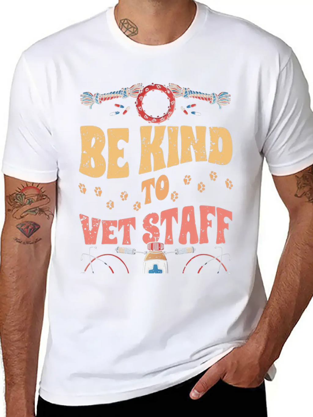 Retro Be Kind To Vet Staff Veterinary Medicine Unisex Casual T-Shirt – Clean Design For Daily Comfort
