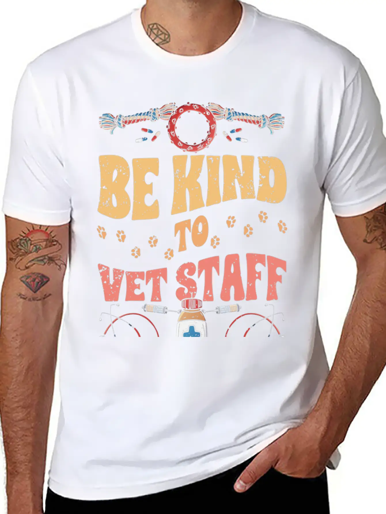 Retro Be Kind To Vet Staff Veterinary Medicine Unisex Casual T-Shirt – Clean Design For Daily Comfort