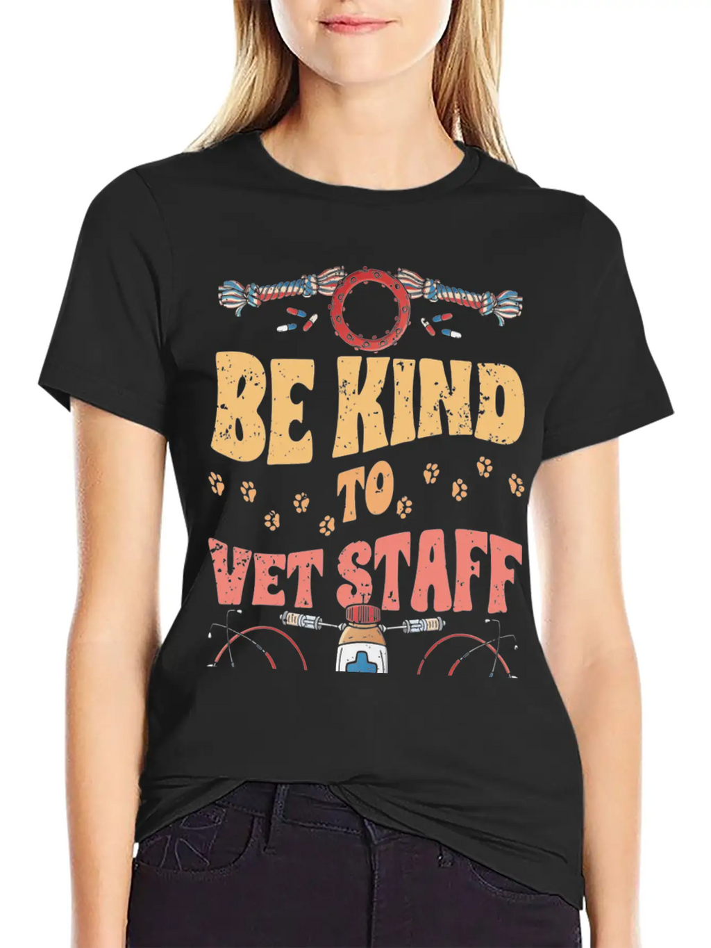 Retro Be Kind To Vet Staff Veterinary Medicine Unisex Casual T-Shirt – Clean Design For Daily Comfort