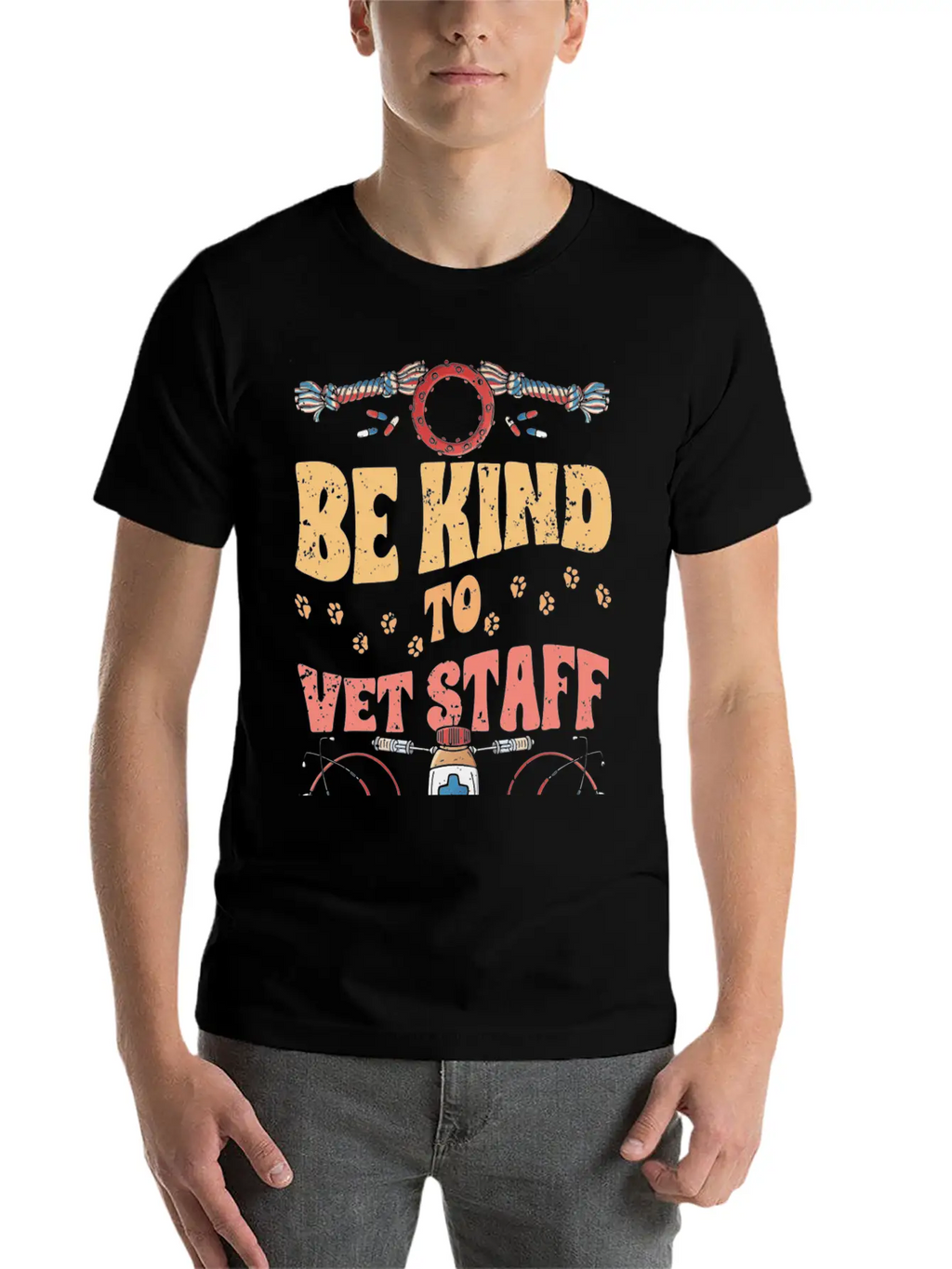 Retro Be Kind To Vet Staff Veterinary Medicine Unisex Casual T-Shirt – Clean Design For Daily Comfort