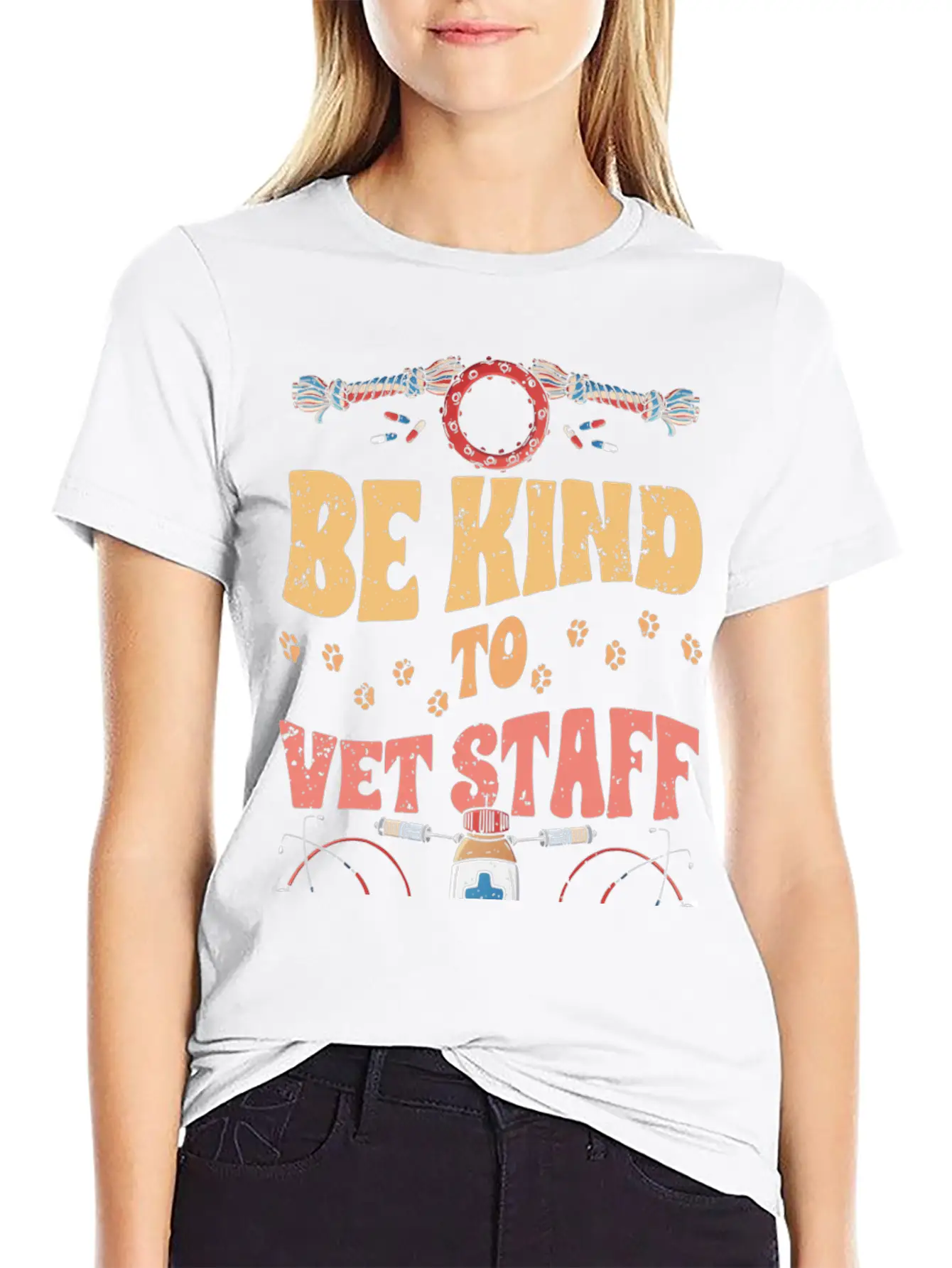 Retro Be Kind To Vet Staff Veterinary Medicine Unisex Casual T-Shirt – Clean Design For Daily Comfort