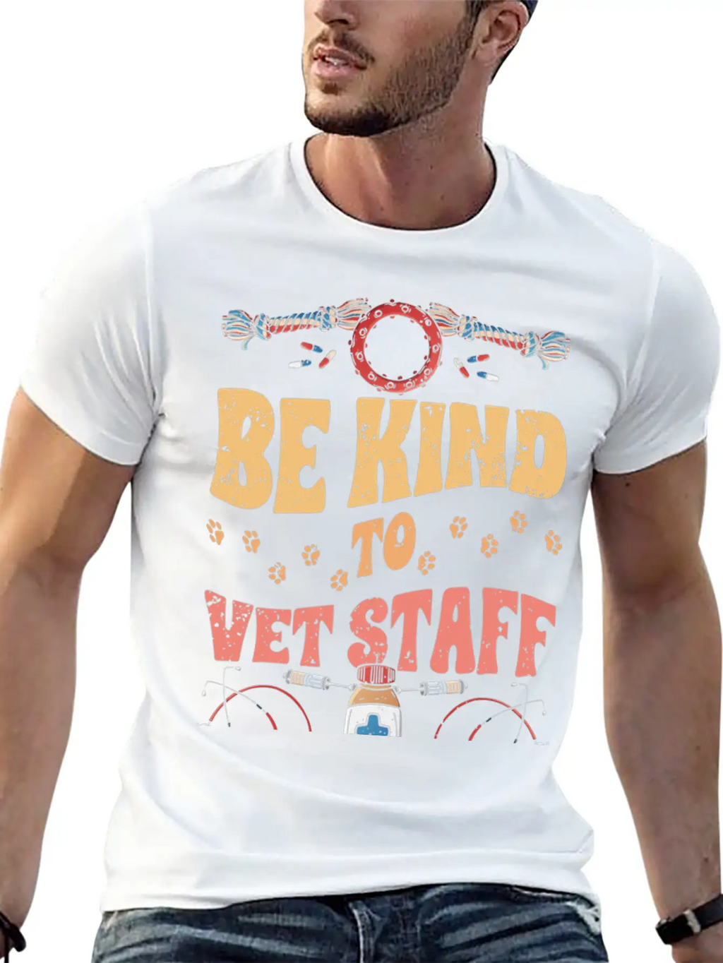 Retro Be Kind To Vet Staff Veterinary Medicine Unisex Casual T-Shirt – Clean Design For Daily Comfort