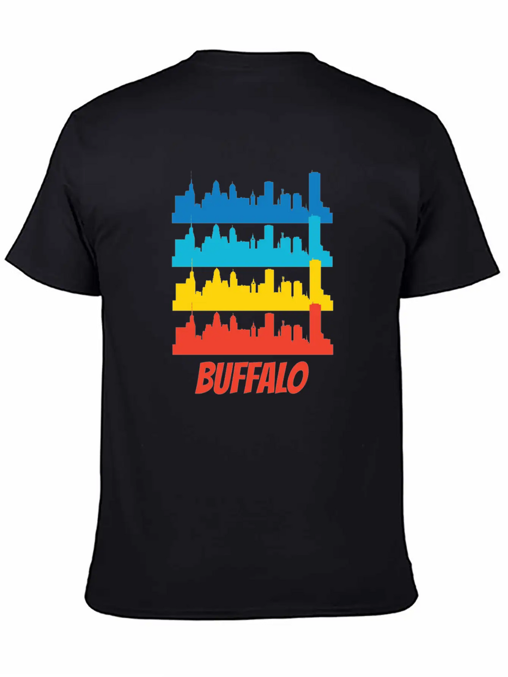 Retro Buffalo NY Skyline Pop Art Relaxed Everyday Tee – Lightweight And Durable Cotton