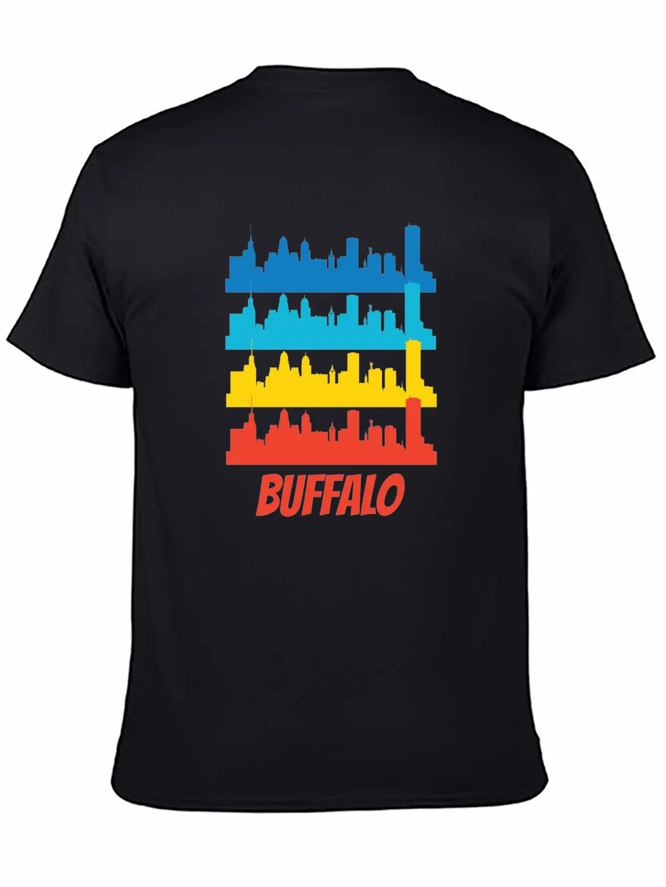 Retro Buffalo NY Skyline Pop Art Relaxed Everyday Tee – Lightweight And Durable Cotton