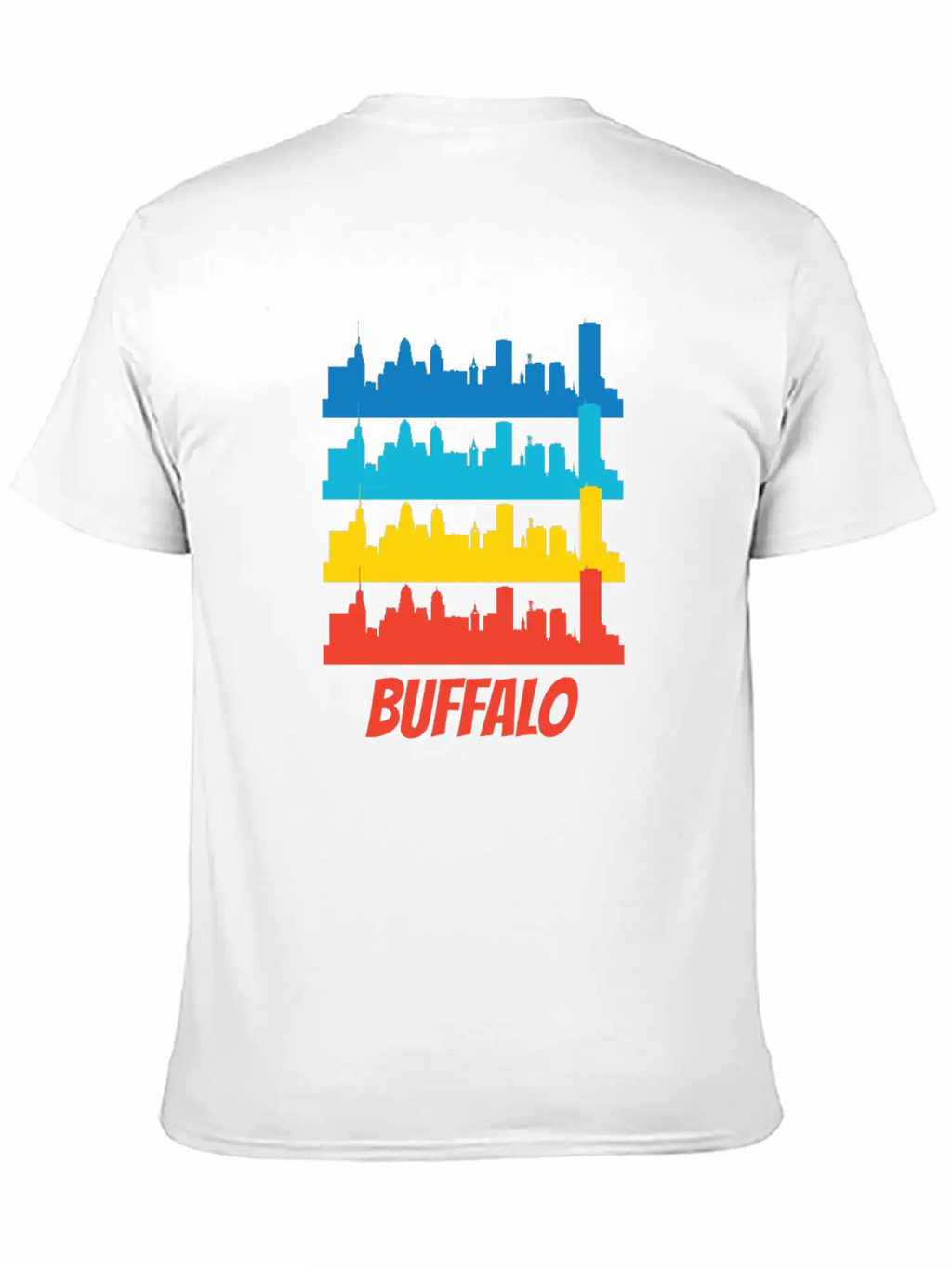 Retro Buffalo NY Skyline Pop Art Relaxed Everyday Tee – Lightweight And Durable Cotton