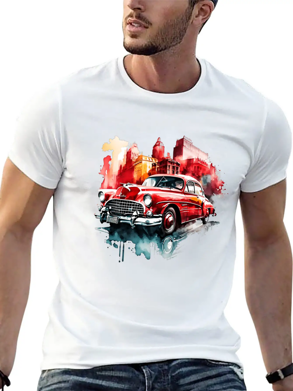 RETRO CAR Relaxed Everyday Tee – Lightweight And Durable Cotton