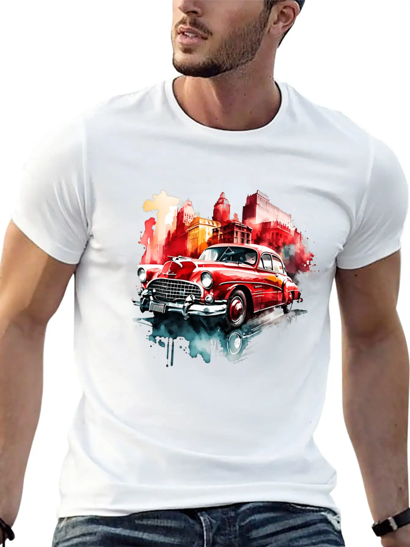 RETRO CAR Relaxed Everyday Tee – Lightweight And Durable Cotton