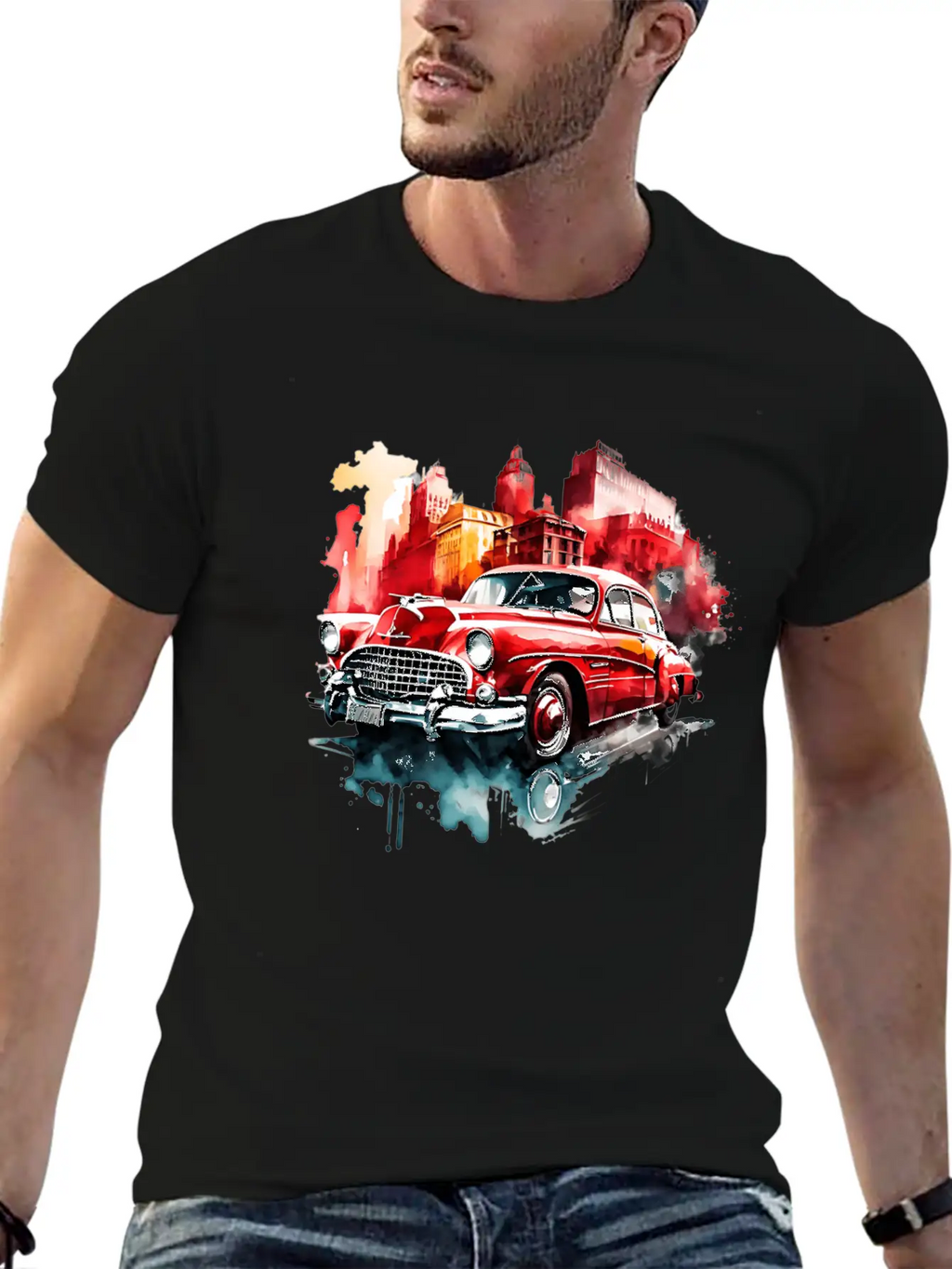 RETRO CAR Relaxed Everyday Tee – Lightweight And Durable Cotton