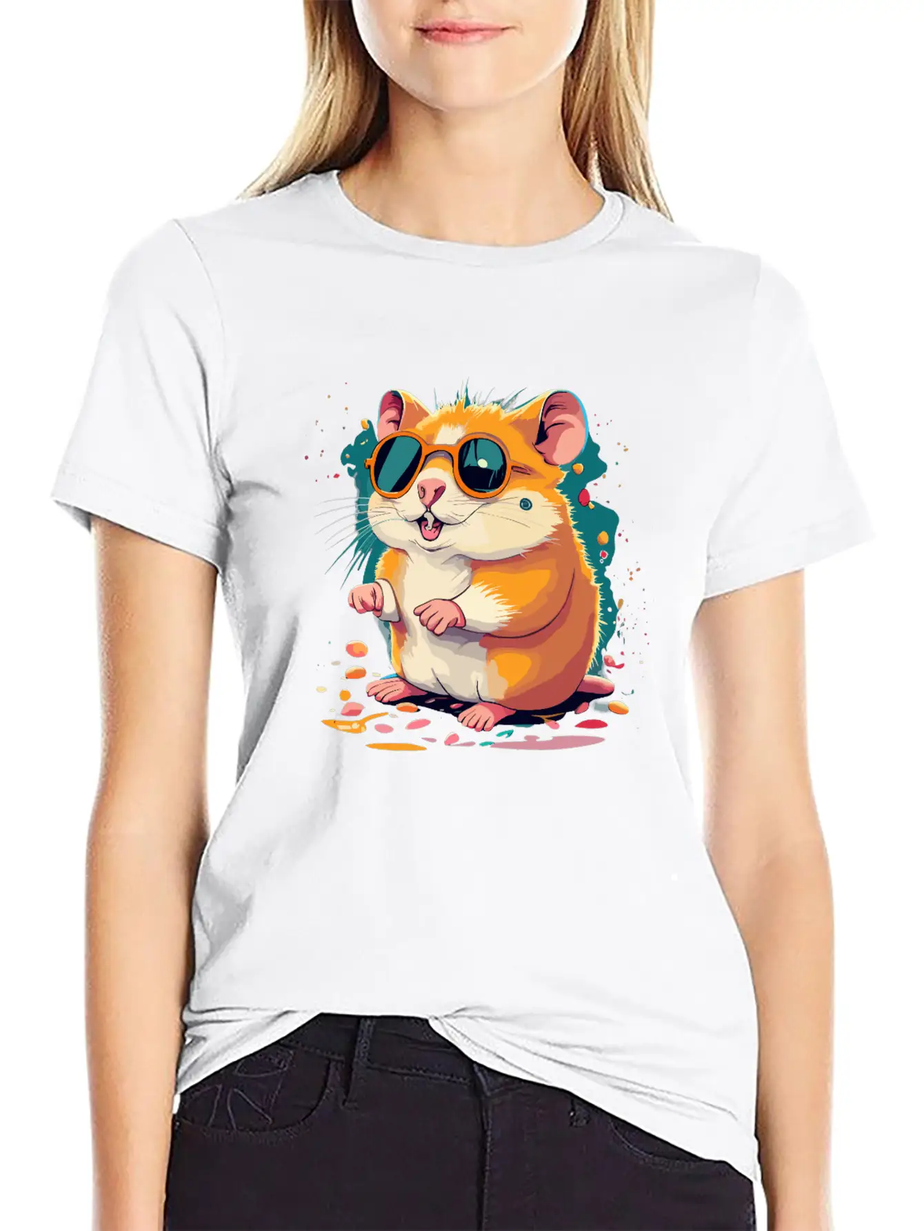 Retro Chic Hamster With Black Sunglasses Classic Cotton Tee – Unisex Comfort For Any Season
