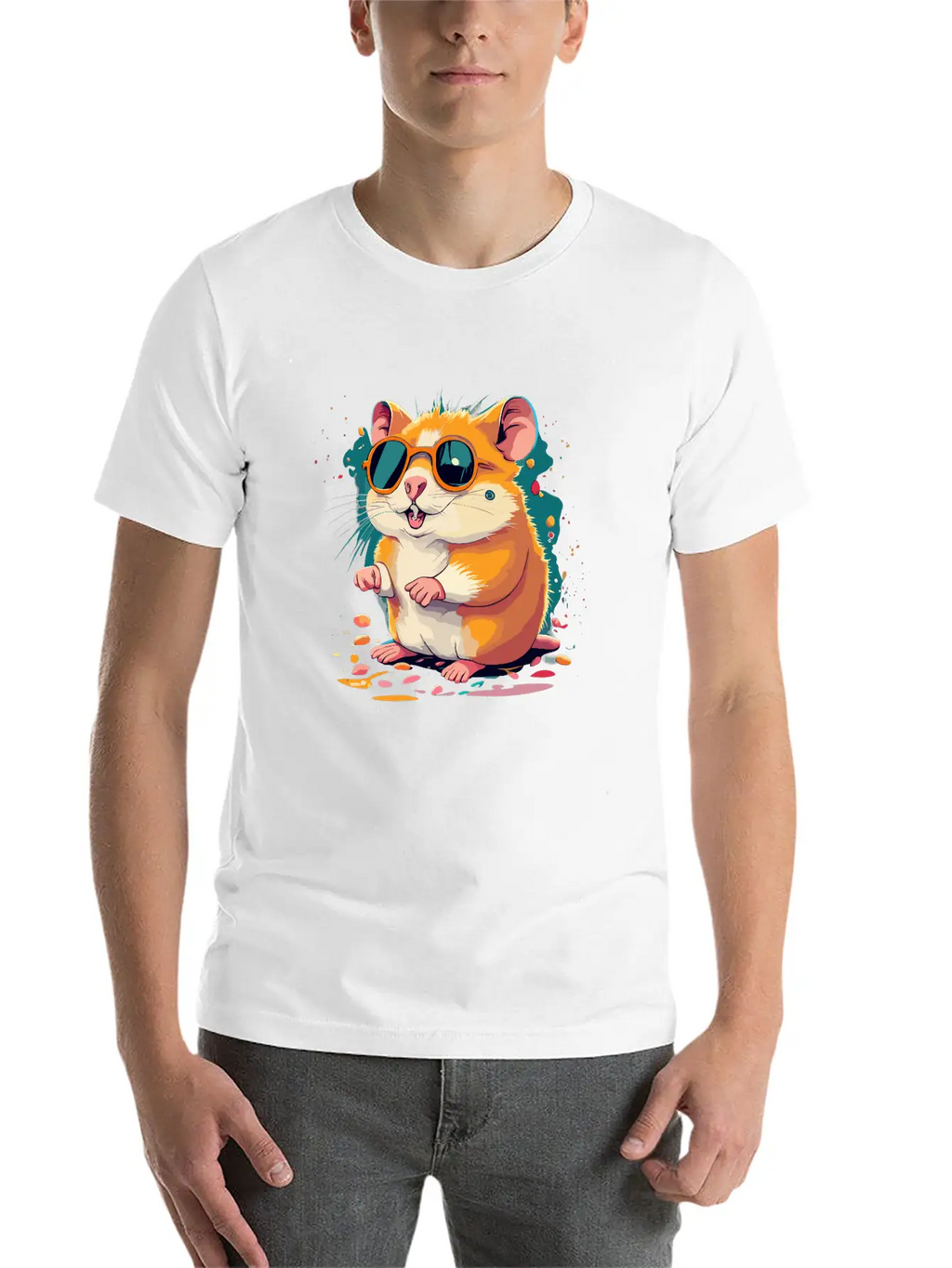 Retro Chic Hamster With Black Sunglasses Classic Cotton Tee – Unisex Comfort For Any Season