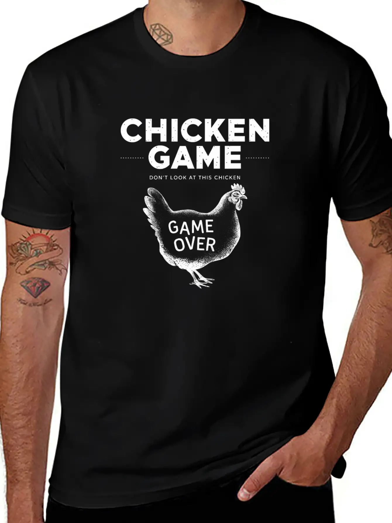 Retro Chicken Game Design For Gamers Essential Cotton Tee For Daily Outfits – Unisex Style
