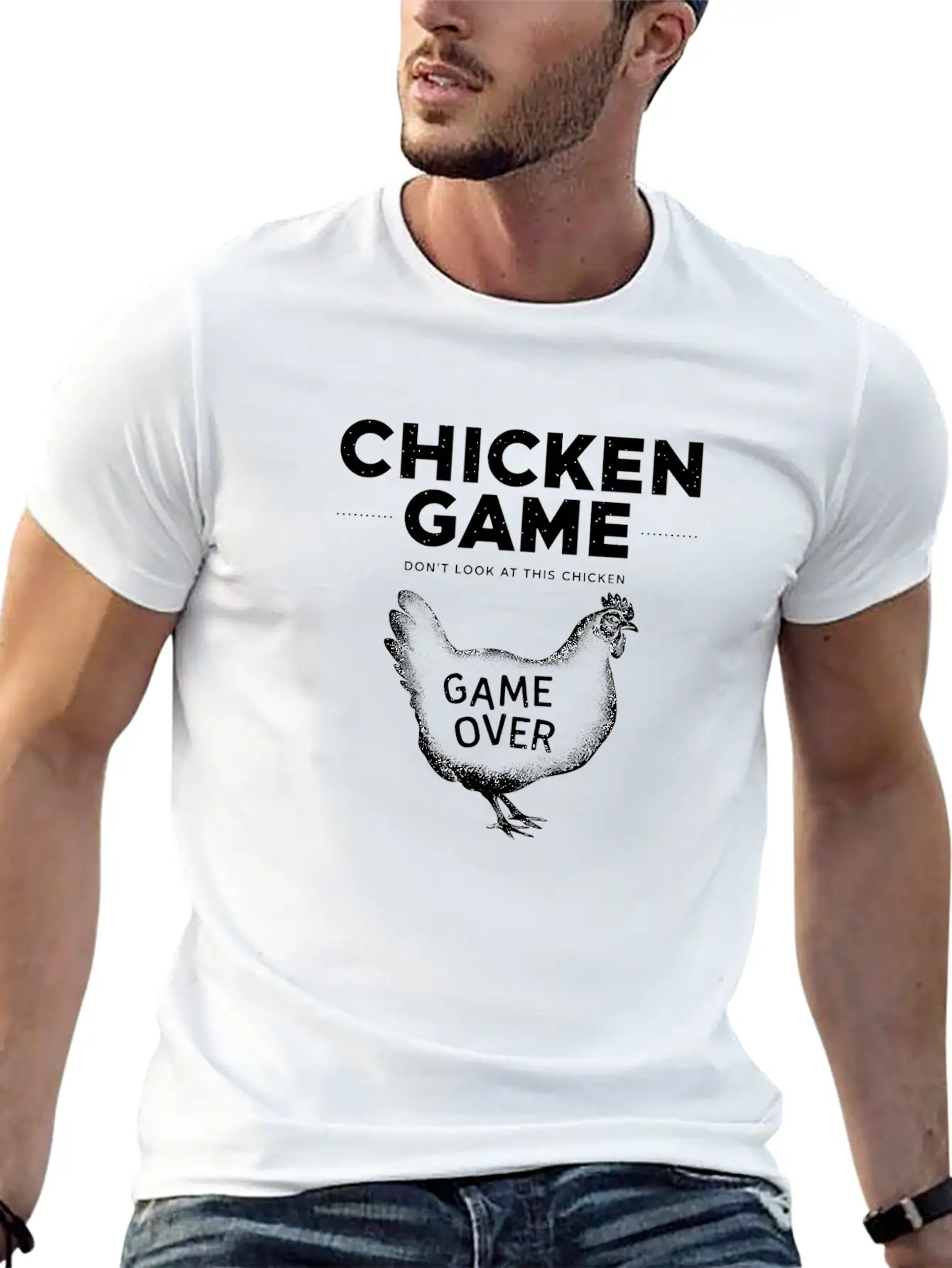 Retro Chicken Game Design For Gamers Essential Cotton Tee For Daily Outfits – Unisex Style