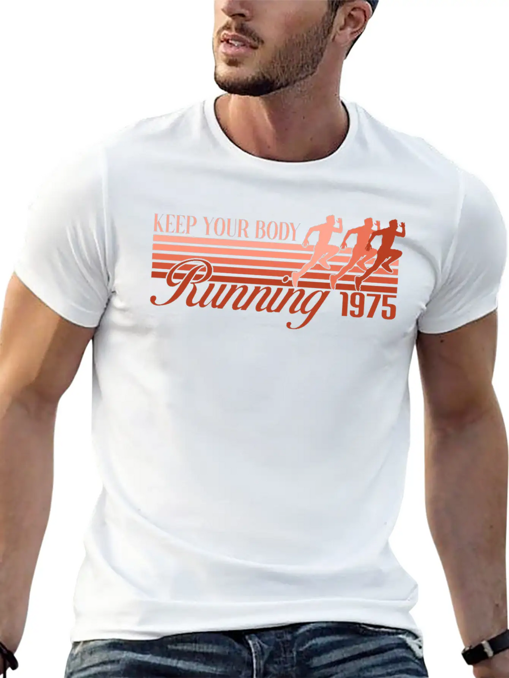 RETRO DESIGN SPORT - RUNNING 1975 Modern Fit Casual T-Shirt – Clean And Versatile Design