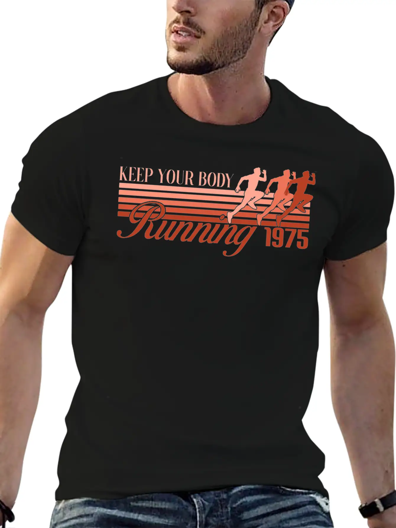 RETRO DESIGN SPORT - RUNNING 1975 Modern Fit Casual T-Shirt – Clean And Versatile Design