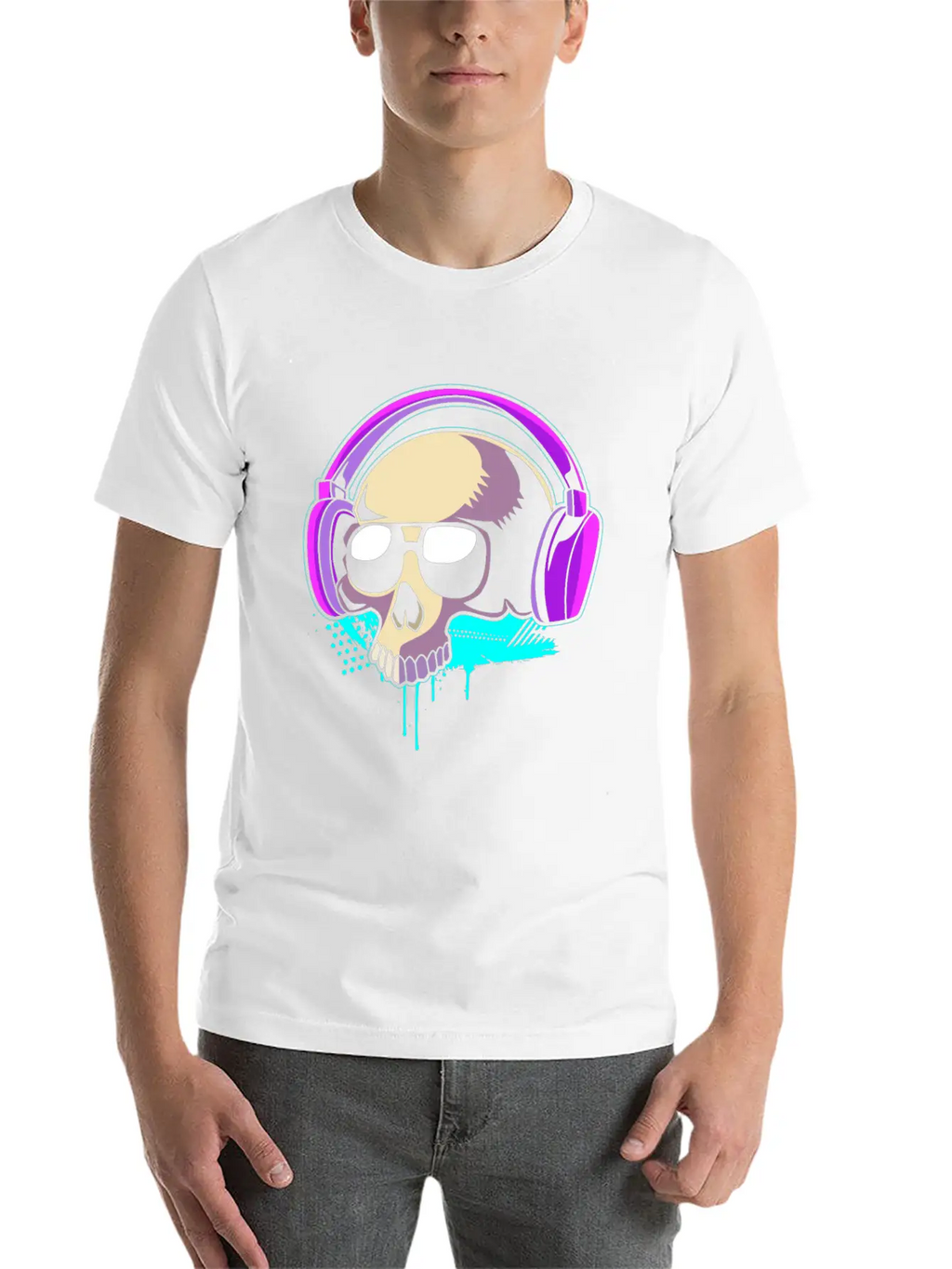 Retro Dj Techno Skull Rave Classic Cotton Tee – Unisex Comfort For Any Season
