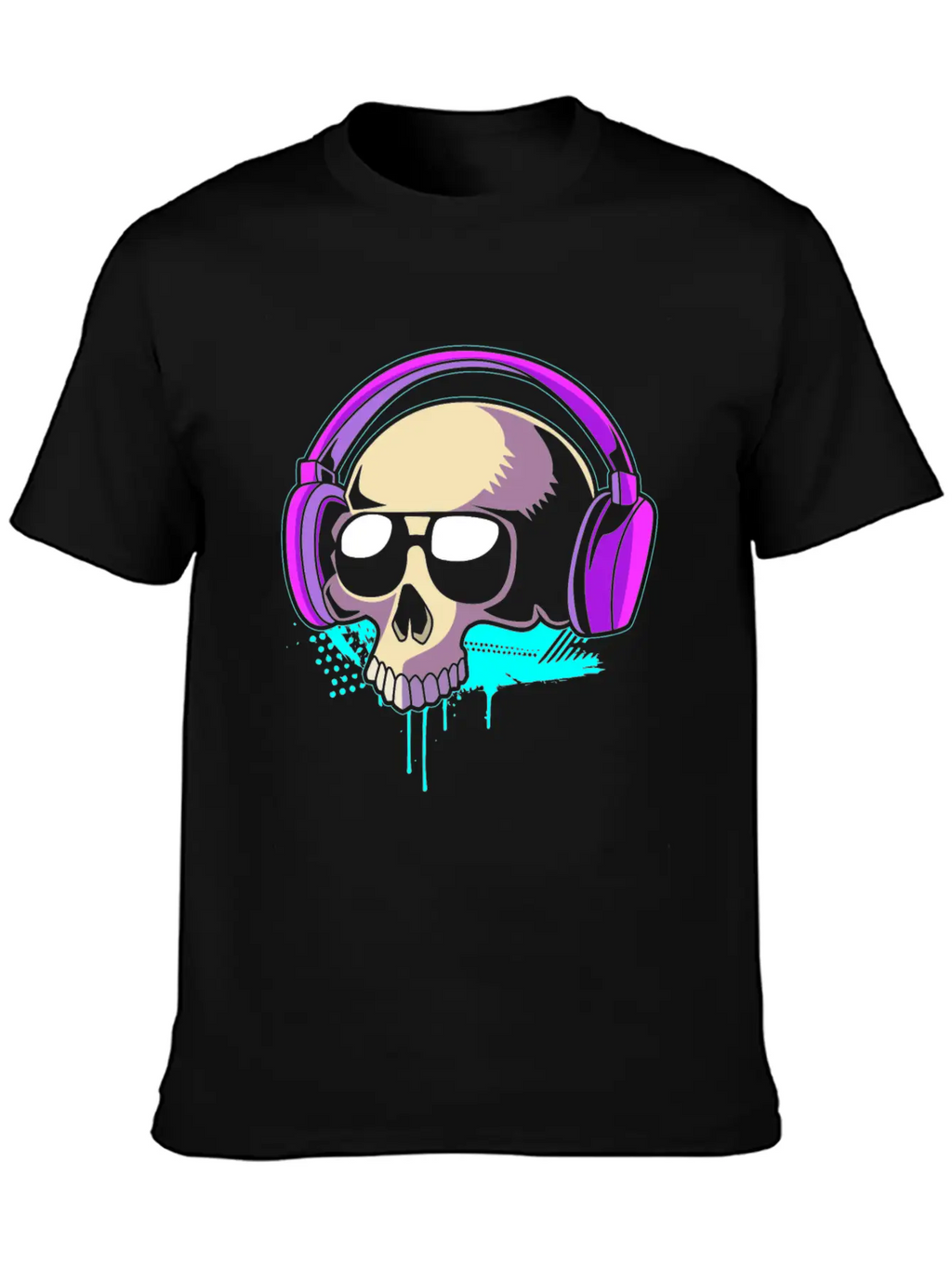 Retro Dj Techno Skull Rave Classic Cotton Tee – Unisex Comfort For Any Season