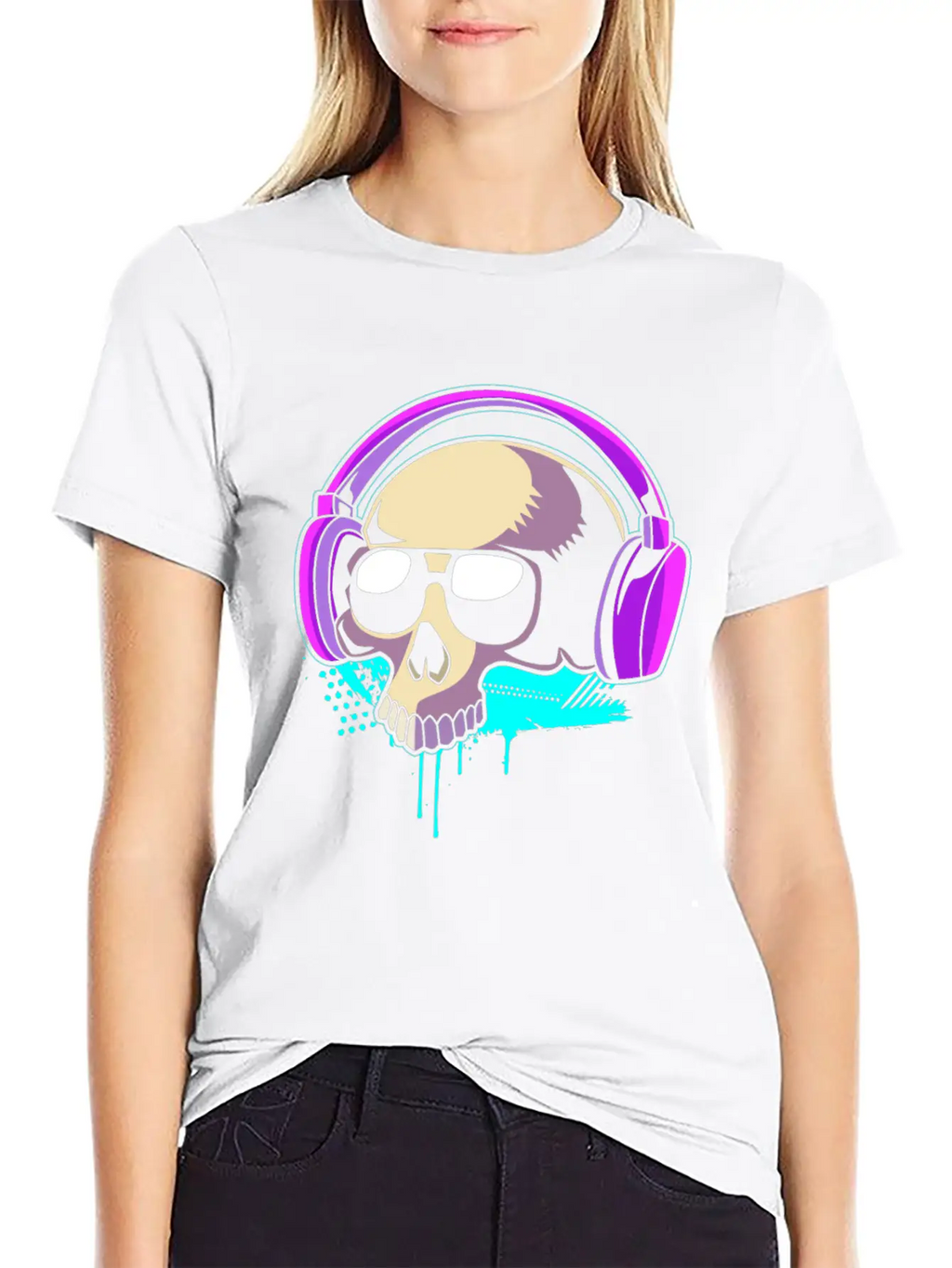 Retro Dj Techno Skull Rave Classic Cotton Tee – Unisex Comfort For Any Season