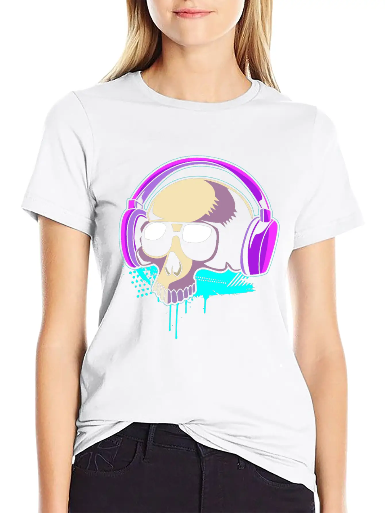 Retro Dj Techno Skull Rave Classic Cotton Tee – Unisex Comfort For Any Season