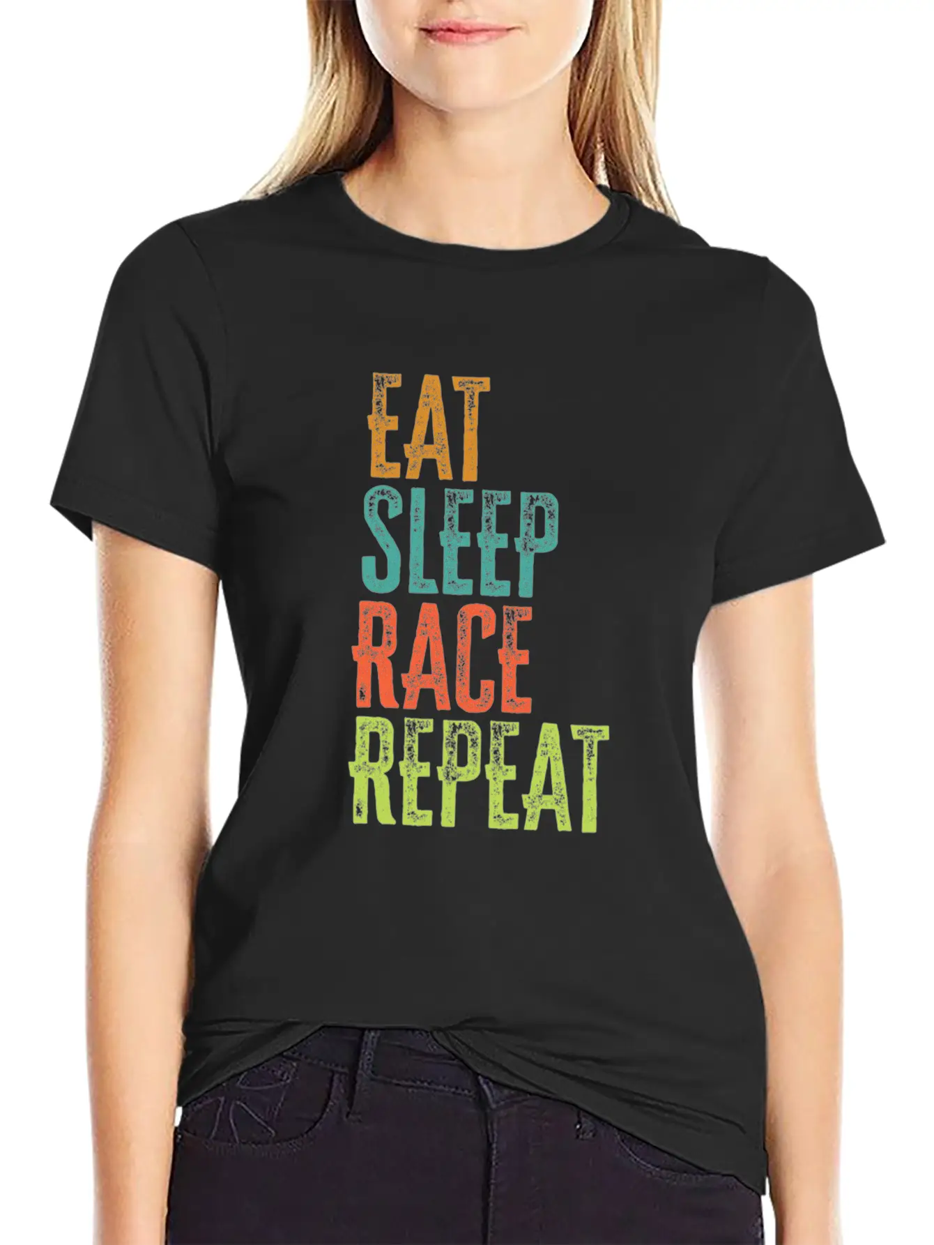 Retro Eat Sleep Race Repeat Bike Driver Fast Drift Unisex Casual T-Shirt – Clean Design For Daily Comfort