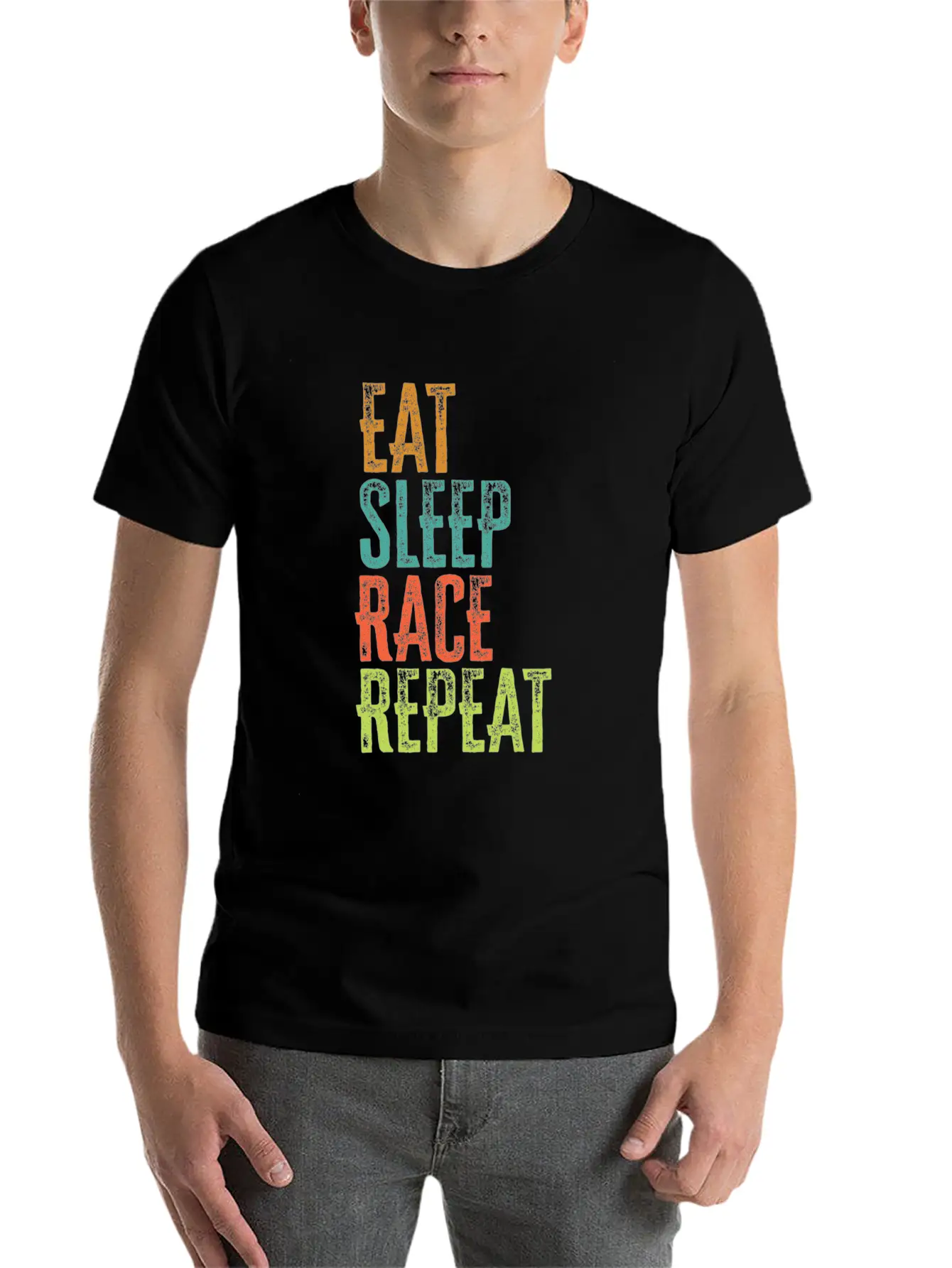 Retro Eat Sleep Race Repeat Bike Driver Fast Drift Unisex Casual T-Shirt – Clean Design For Daily Comfort