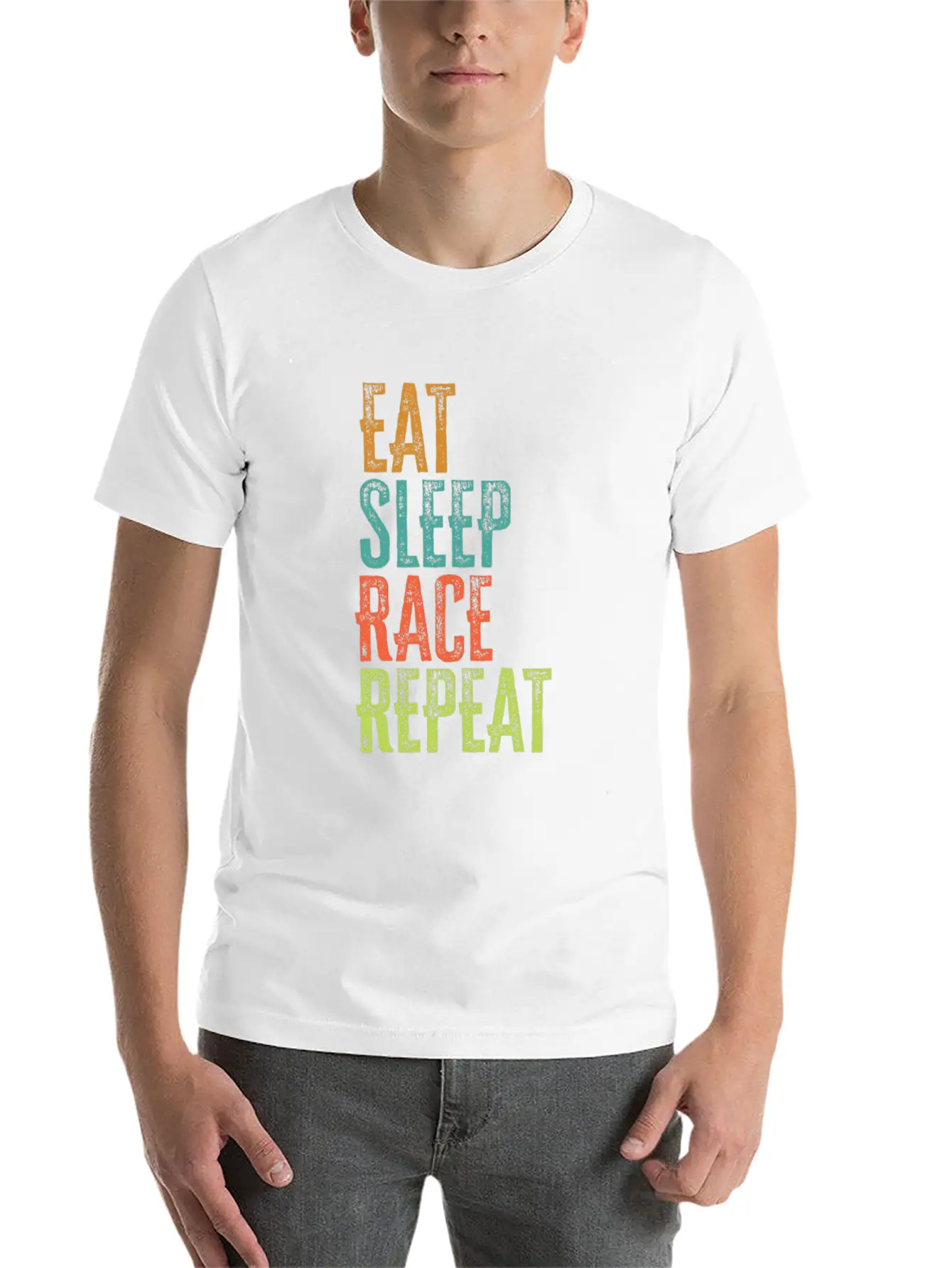 Retro Eat Sleep Race Repeat Bike Driver Fast Drift Unisex Casual T-Shirt – Clean Design For Daily Comfort